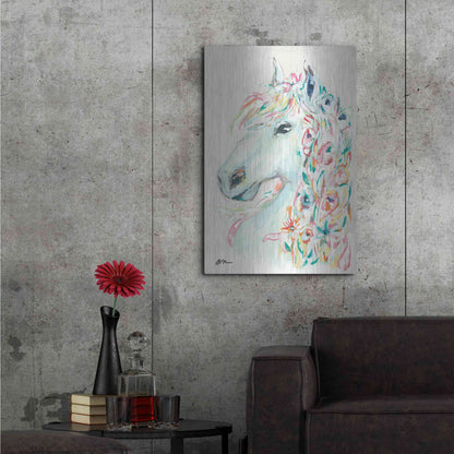 Luxe Metal Art 'Pony Rose' by Jessica Mingo, Metal Wall Art,24x36