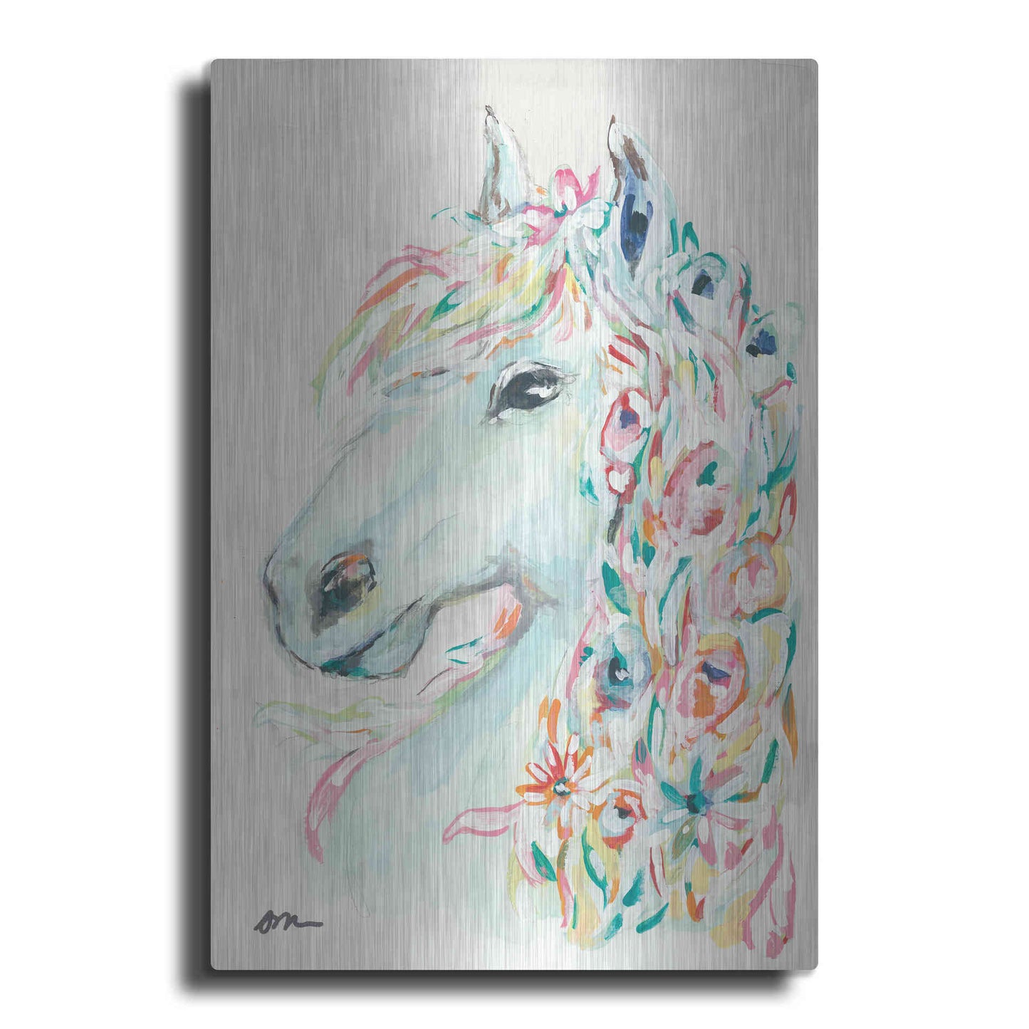 Luxe Metal Art 'Pony Rose' by Jessica Mingo, Metal Wall Art