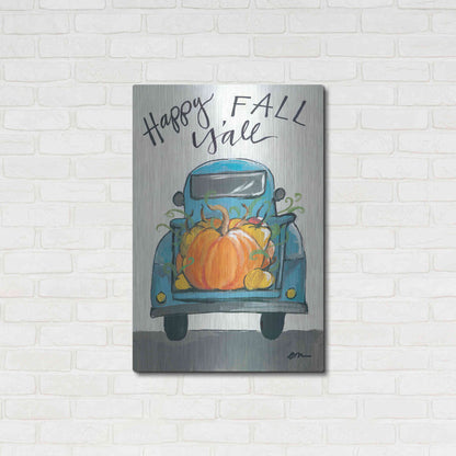 Luxe Metal Art 'Happy Fall Y'all Truck' by Jessica Mingo, Metal Wall Art,24x36