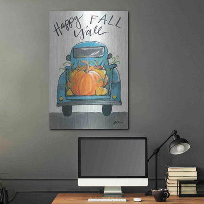 Luxe Metal Art 'Happy Fall Y'all Truck' by Jessica Mingo, Metal Wall Art,24x36