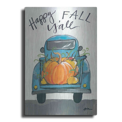 Luxe Metal Art 'Happy Fall Y'all Truck' by Jessica Mingo, Metal Wall Art