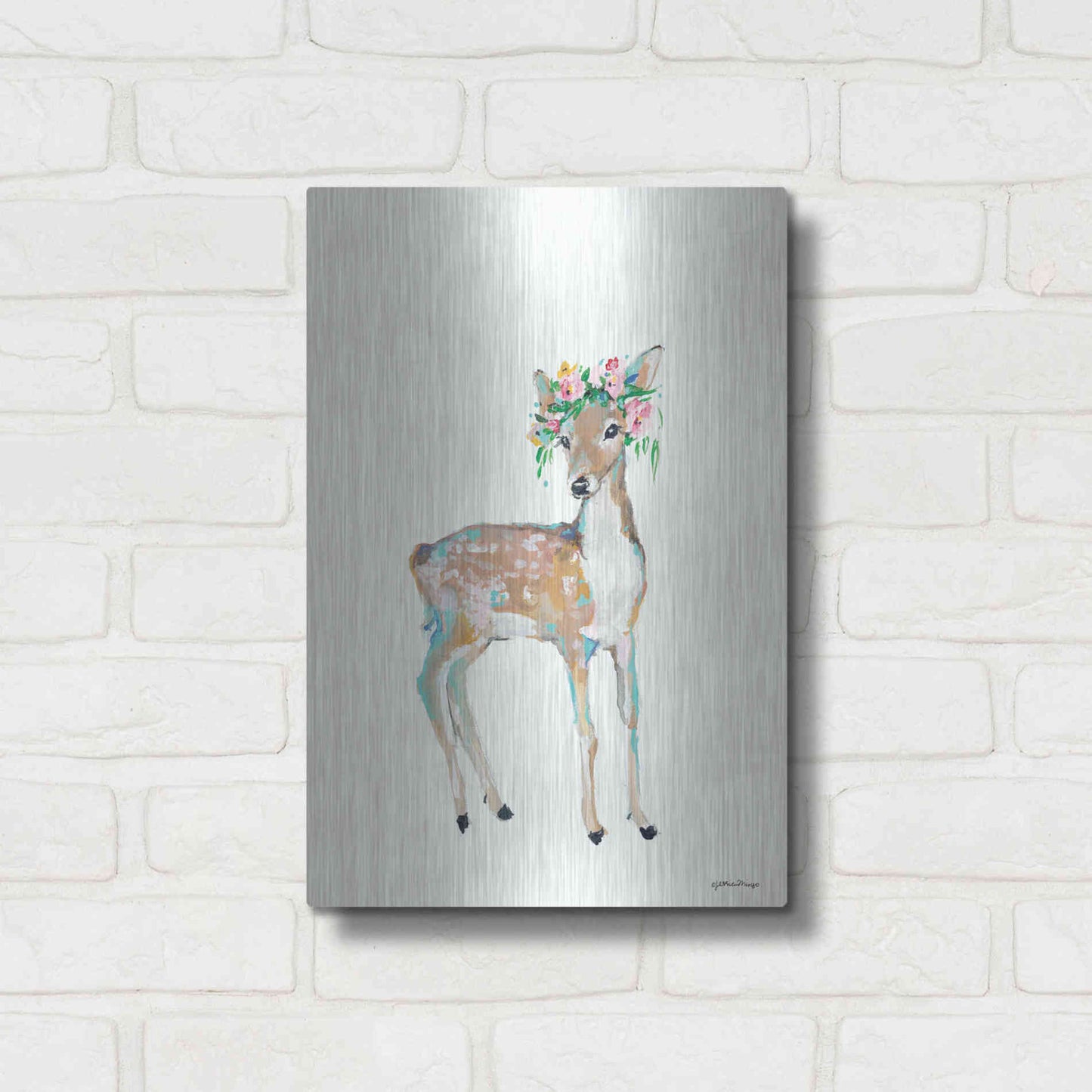 Luxe Metal Art 'Doe' by Jessica Mingo, Metal Wall Art,12x16