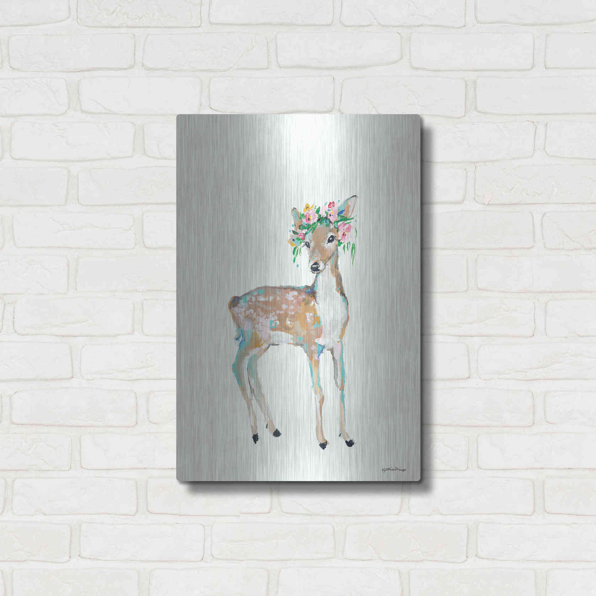 Luxe Metal Art 'Doe' by Jessica Mingo, Metal Wall Art,16x24