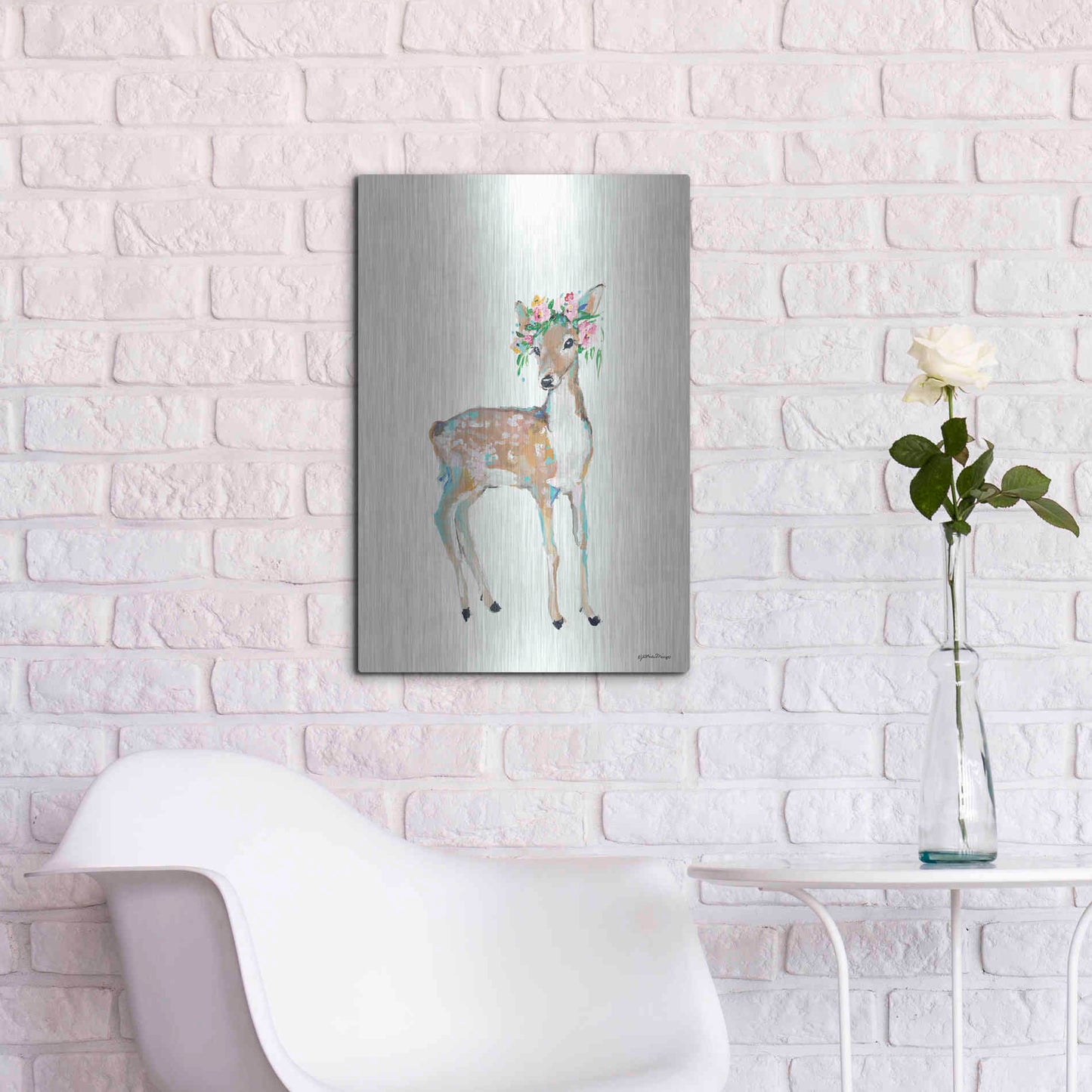 Luxe Metal Art 'Doe' by Jessica Mingo, Metal Wall Art,16x24