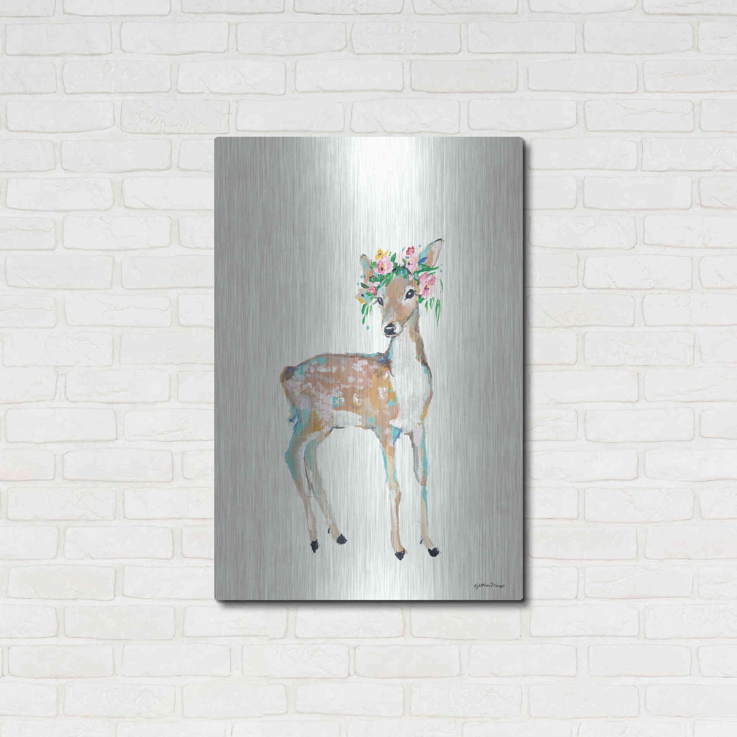 Luxe Metal Art 'Doe' by Jessica Mingo, Metal Wall Art,24x36