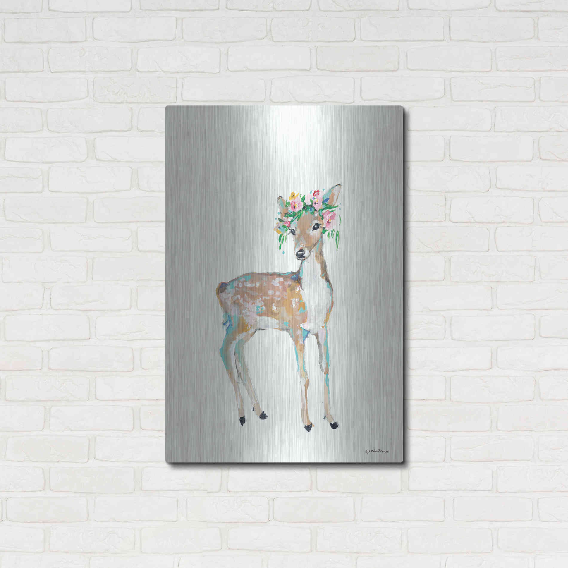 Luxe Metal Art 'Doe' by Jessica Mingo, Metal Wall Art,24x36