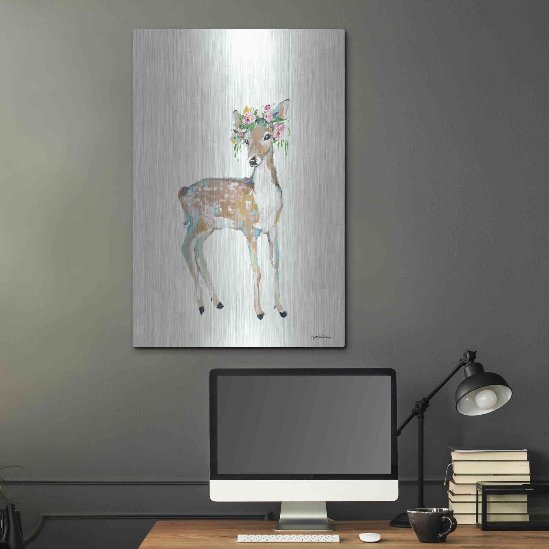 Luxe Metal Art 'Doe' by Jessica Mingo, Metal Wall Art,24x36