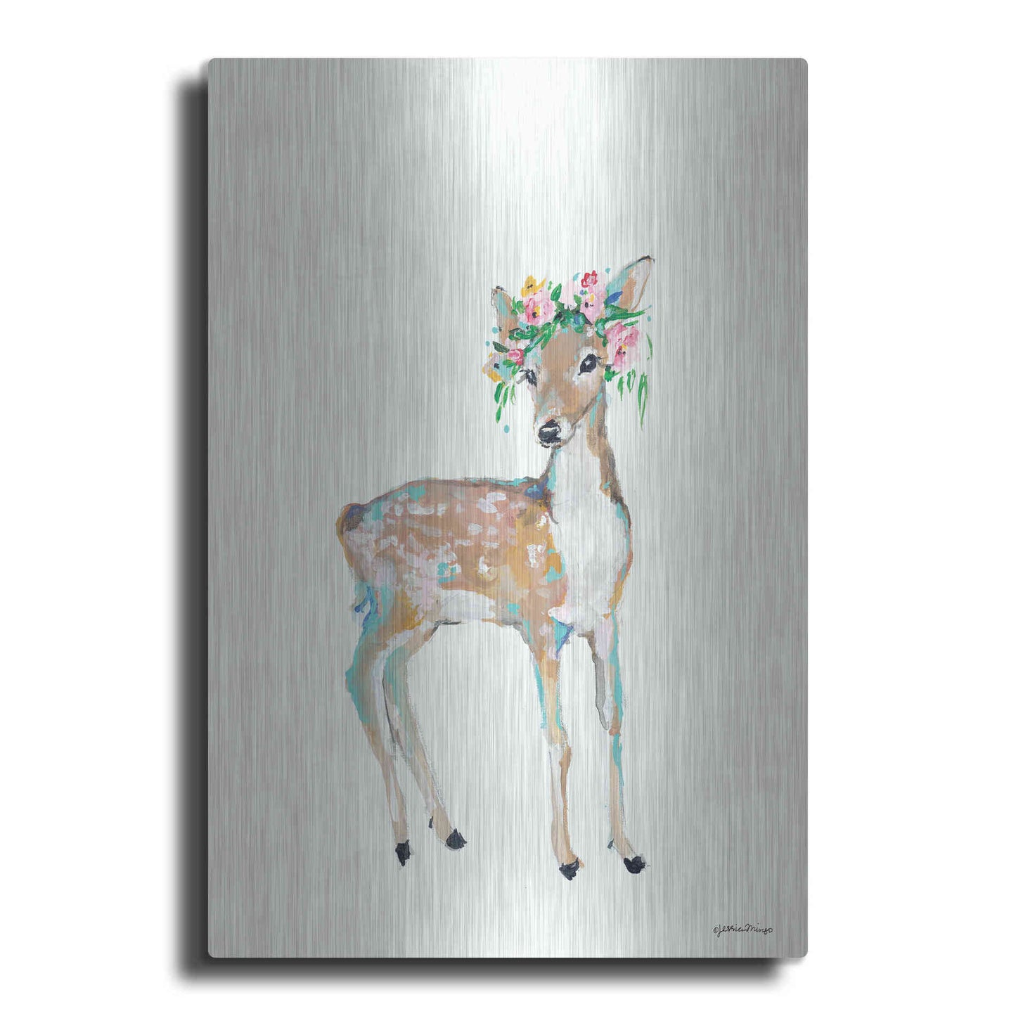 Luxe Metal Art 'Doe' by Jessica Mingo, Metal Wall Art