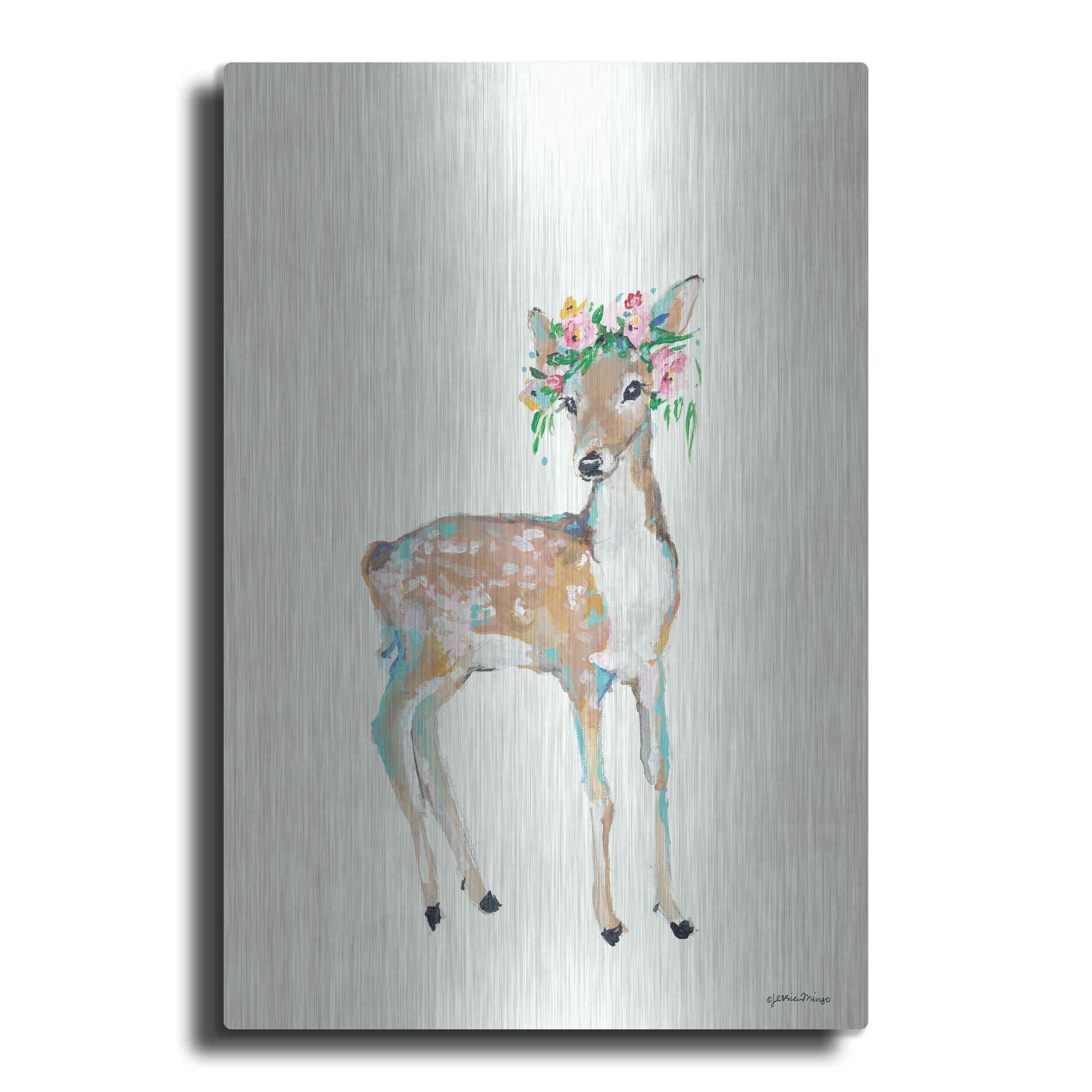 Luxe Metal Art 'Doe' by Jessica Mingo, Metal Wall Art