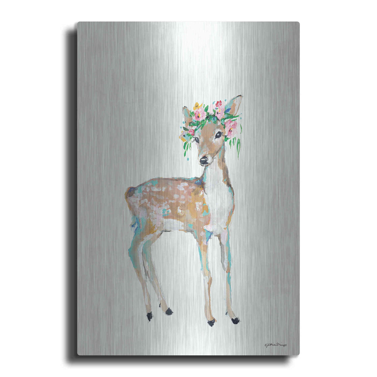 Luxe Metal Art 'Doe' by Jessica Mingo, Metal Wall Art