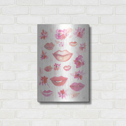 Luxe Metal Art 'Lips' by Jessica Mingo, Metal Wall Art,16x24