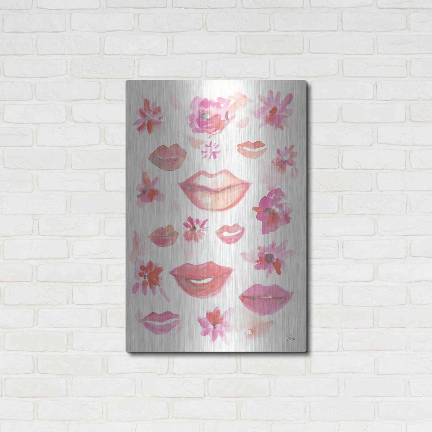 Luxe Metal Art 'Lips' by Jessica Mingo, Metal Wall Art,24x36