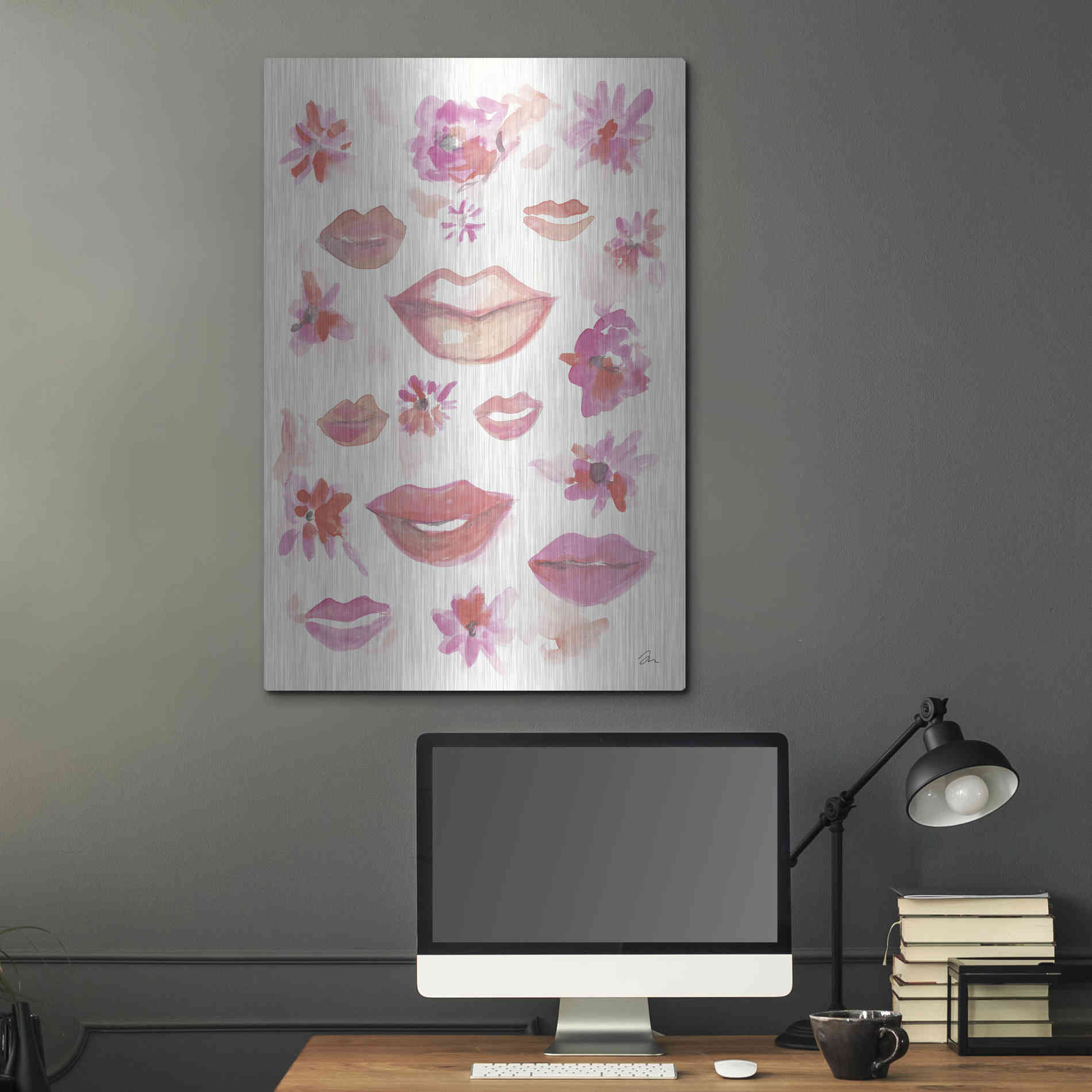 Luxe Metal Art 'Lips' by Jessica Mingo, Metal Wall Art,24x36