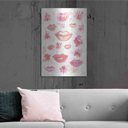 Luxe Metal Art 'Lips' by Jessica Mingo, Metal Wall Art,24x36