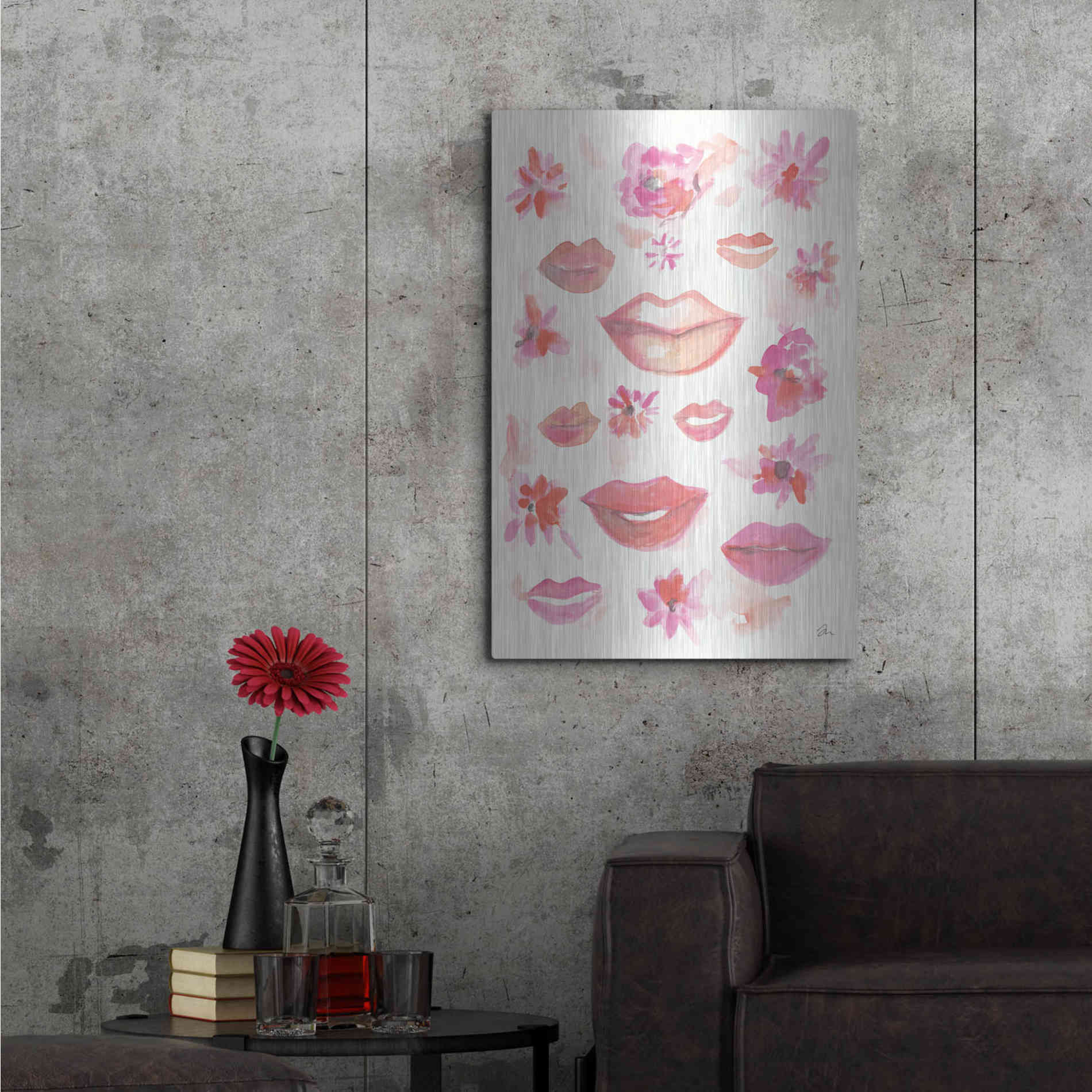 Luxe Metal Art 'Lips' by Jessica Mingo, Metal Wall Art,24x36