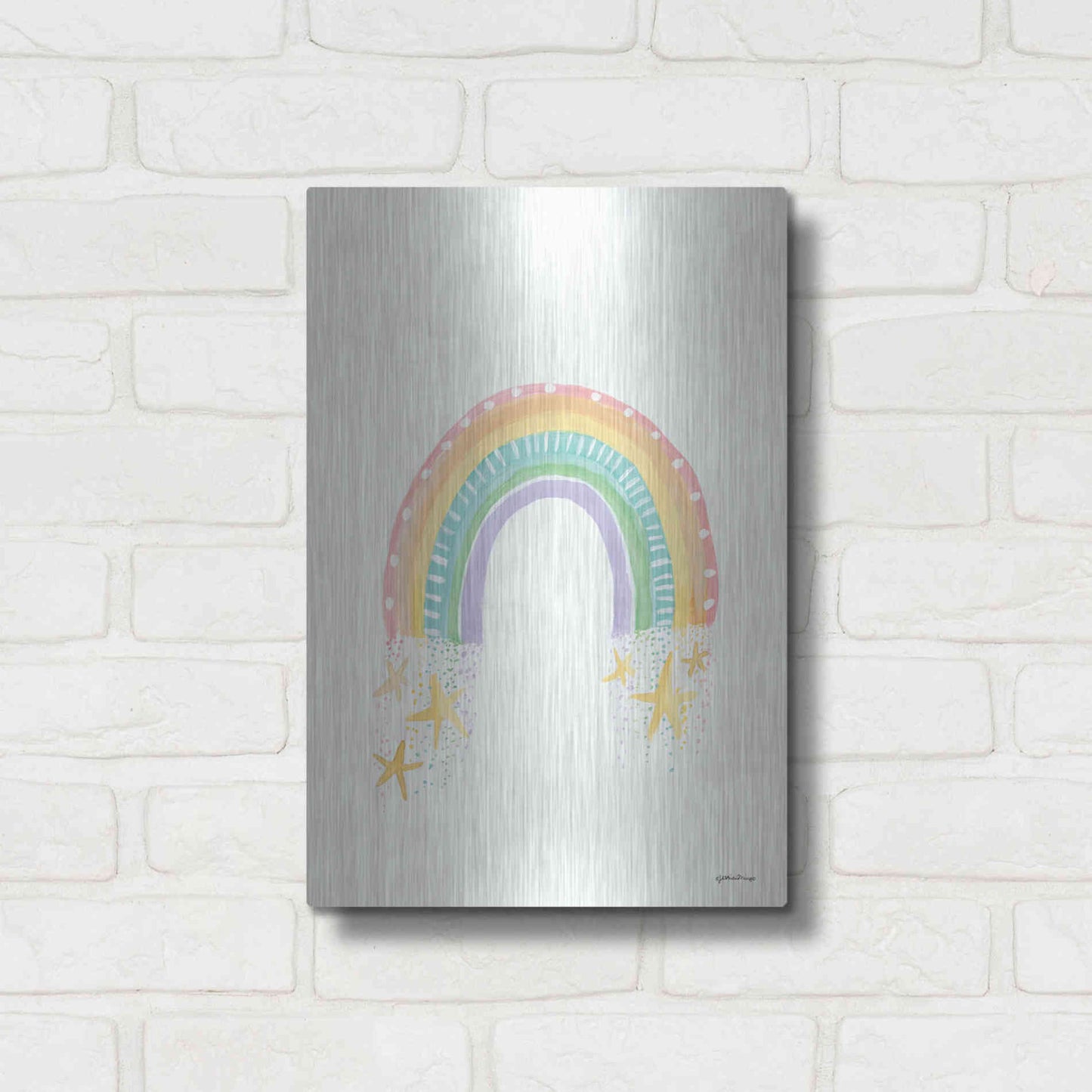 Luxe Metal Art 'Rainbow Dream' by Jessica Mingo, Metal Wall Art,12x16