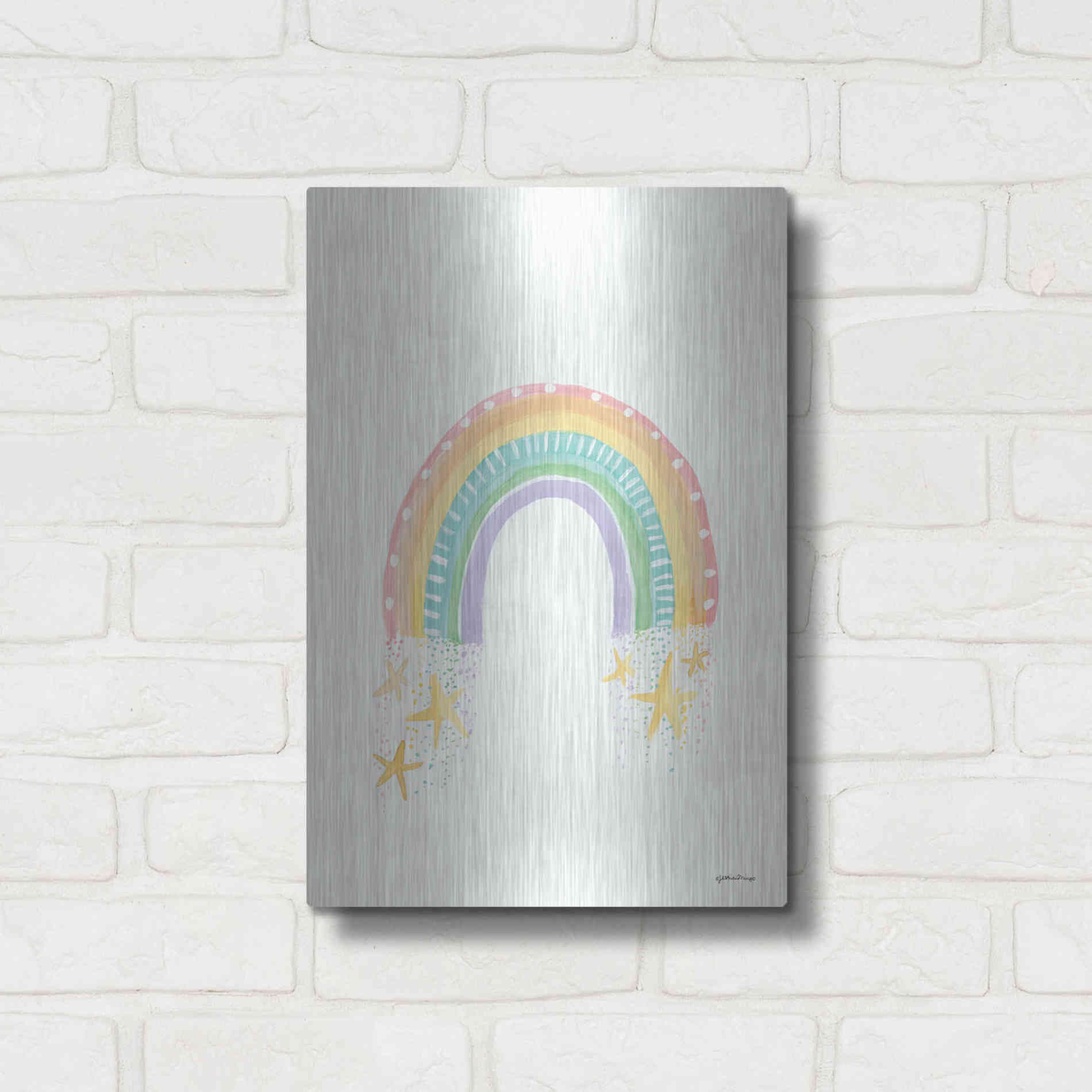 Luxe Metal Art 'Rainbow Dream' by Jessica Mingo, Metal Wall Art,12x16