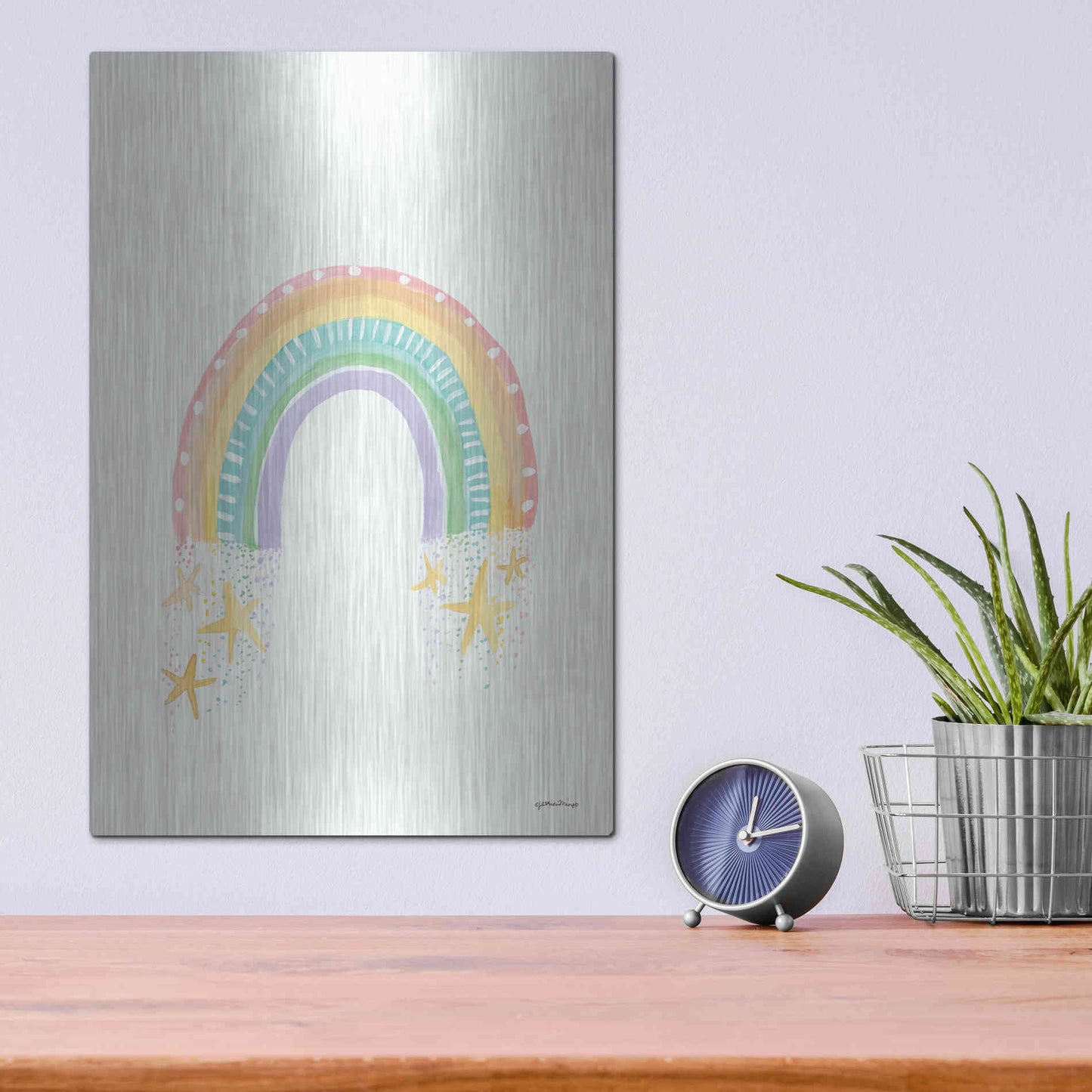 Luxe Metal Art 'Rainbow Dream' by Jessica Mingo, Metal Wall Art,12x16