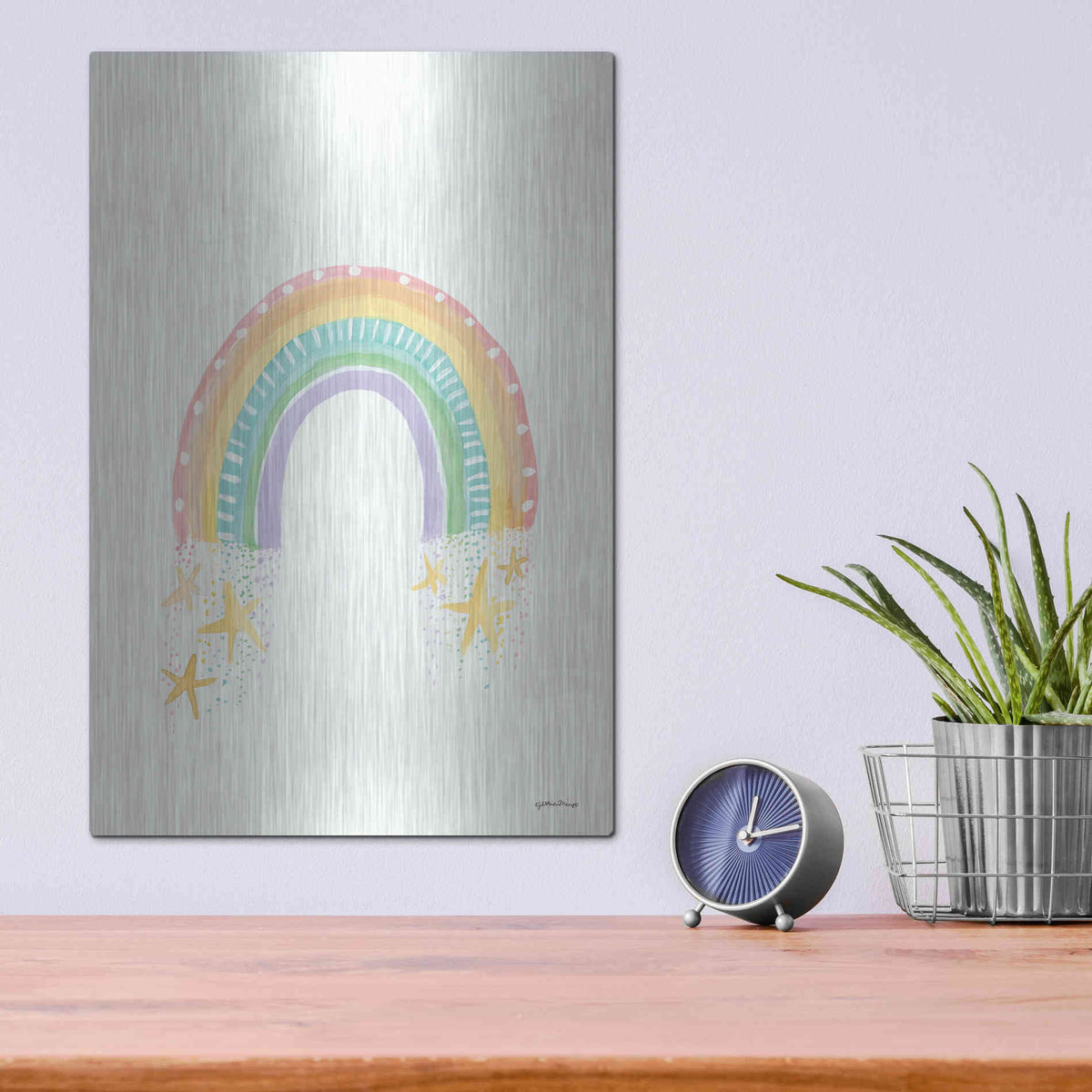 Luxe Metal Art 'Rainbow Dream' by Jessica Mingo, Metal Wall Art,12x16