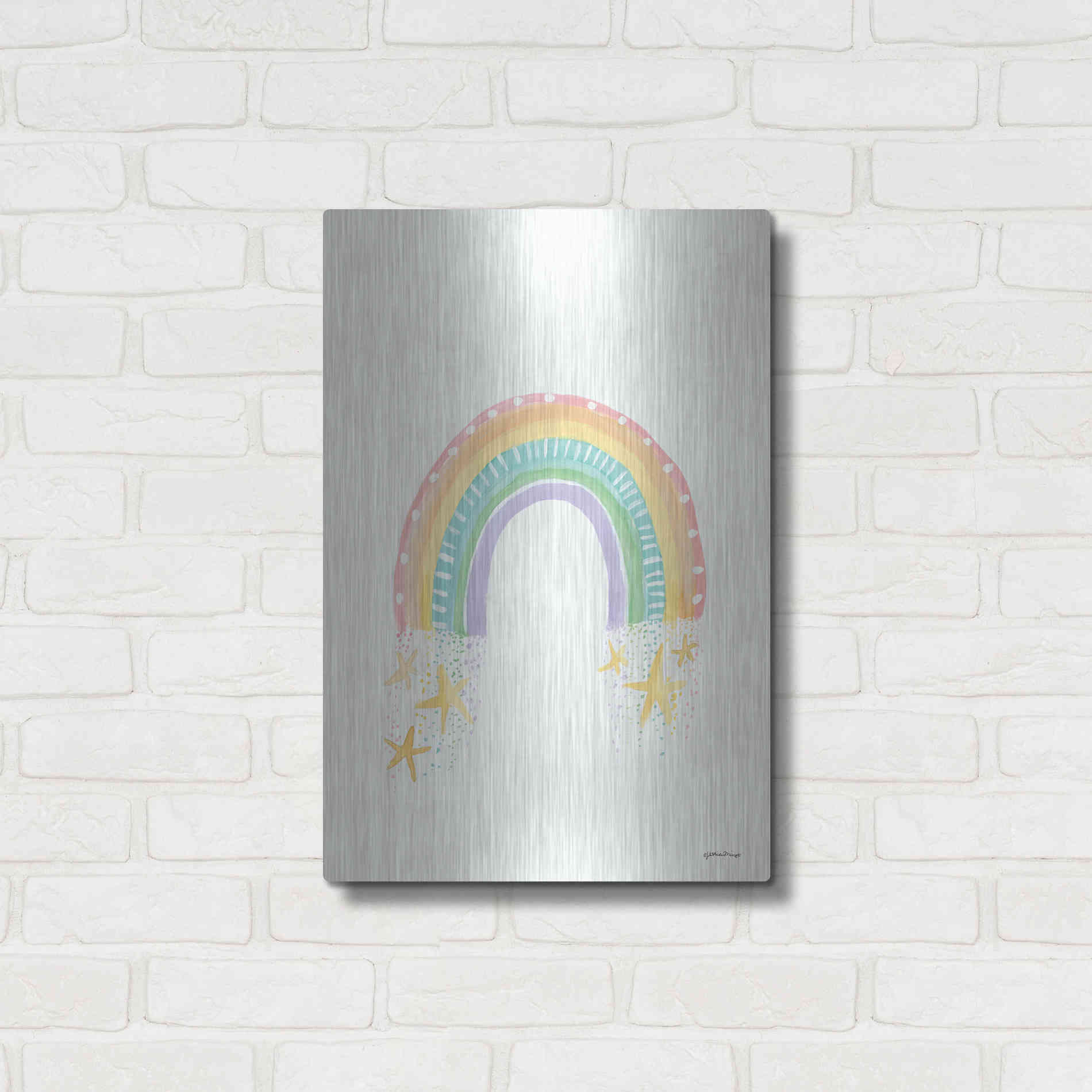 Luxe Metal Art 'Rainbow Dream' by Jessica Mingo, Metal Wall Art,16x24