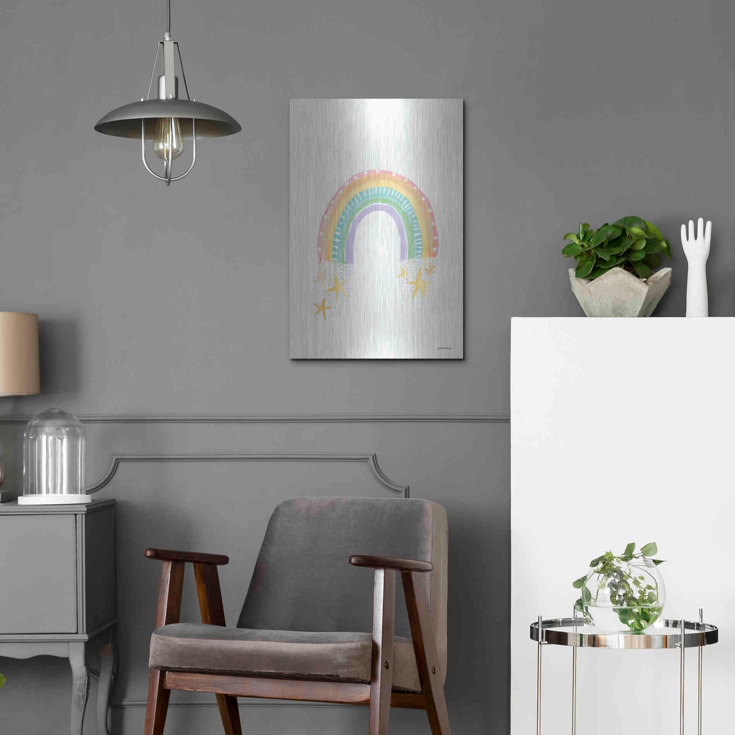 Luxe Metal Art 'Rainbow Dream' by Jessica Mingo, Metal Wall Art,16x24