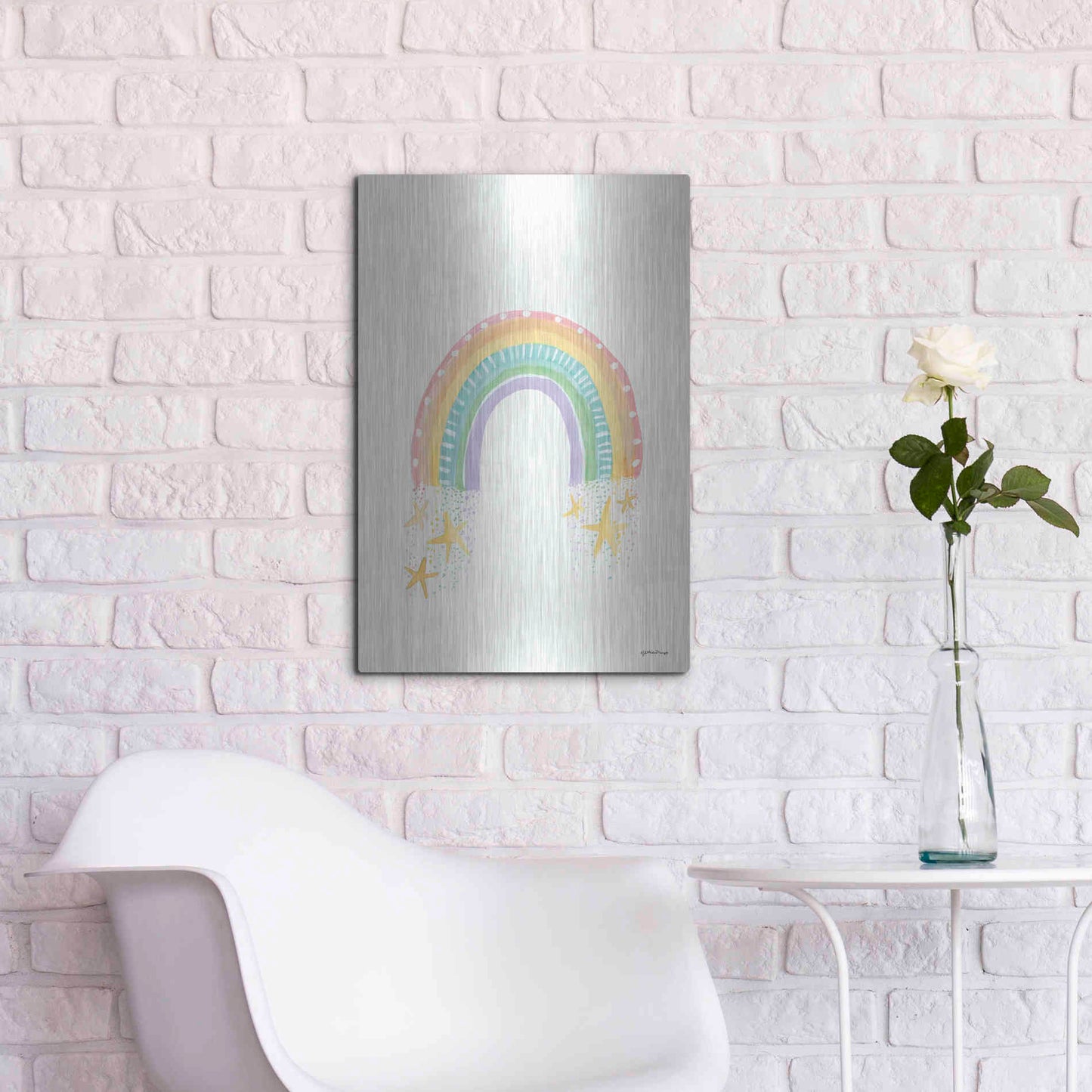 Luxe Metal Art 'Rainbow Dream' by Jessica Mingo, Metal Wall Art,16x24