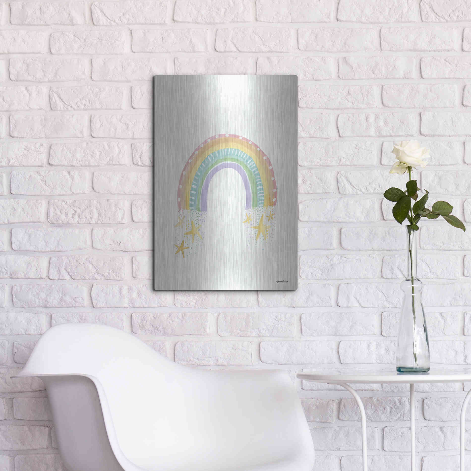 Luxe Metal Art 'Rainbow Dream' by Jessica Mingo, Metal Wall Art,16x24