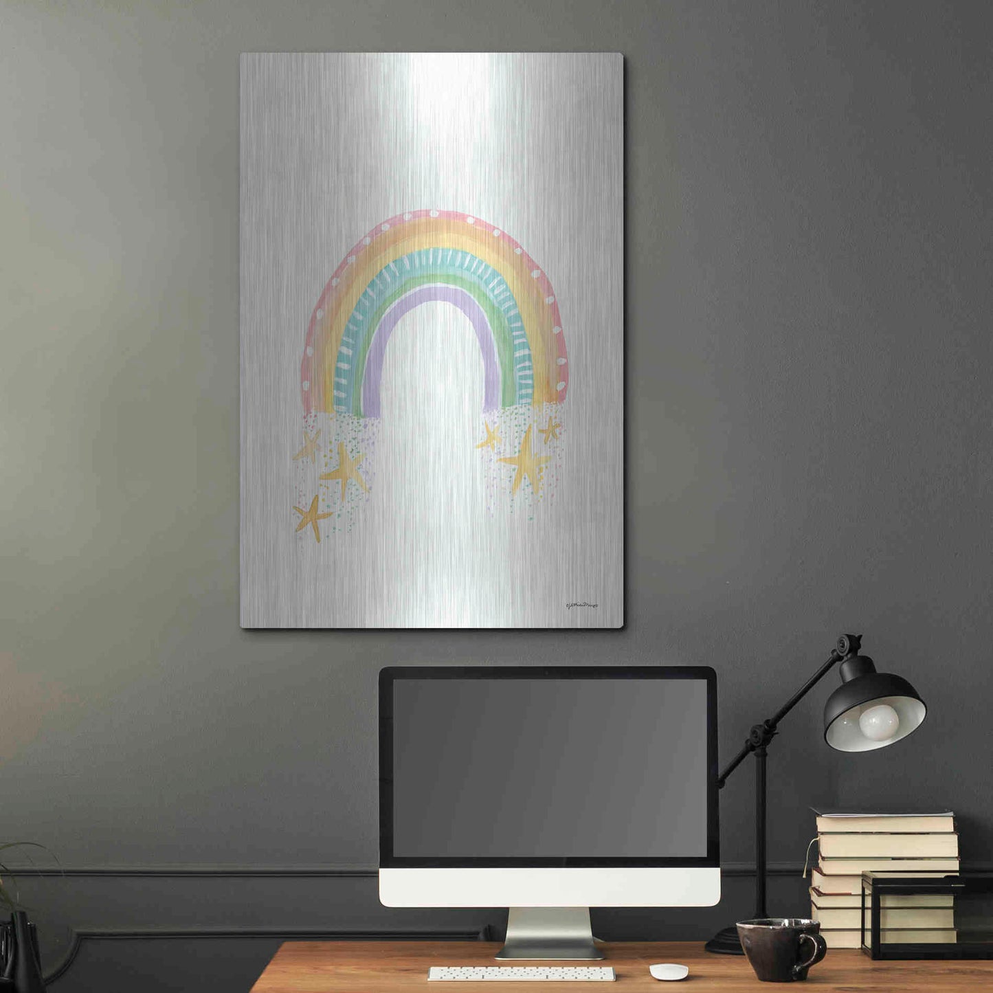 Luxe Metal Art 'Rainbow Dream' by Jessica Mingo, Metal Wall Art,24x36