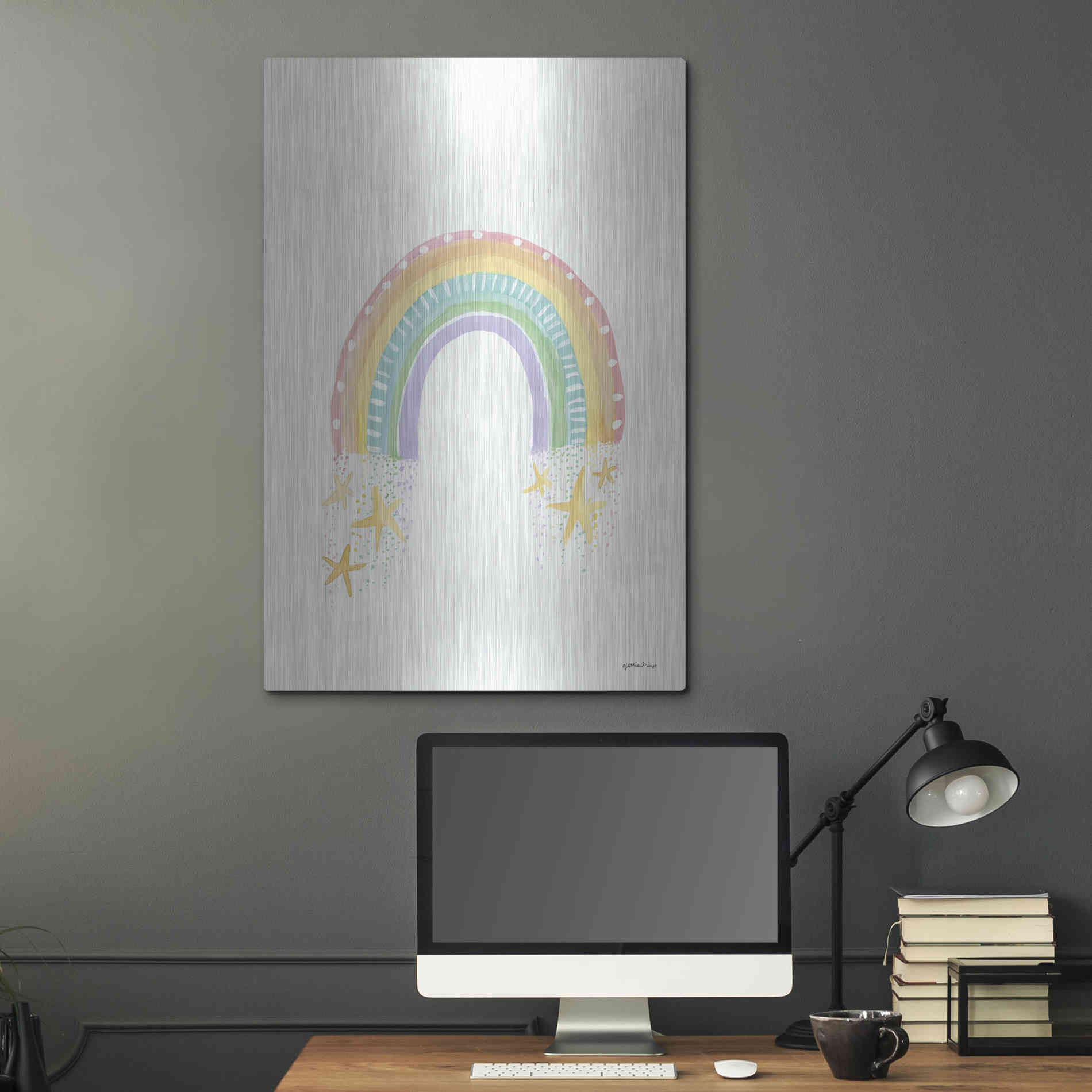 Luxe Metal Art 'Rainbow Dream' by Jessica Mingo, Metal Wall Art,24x36