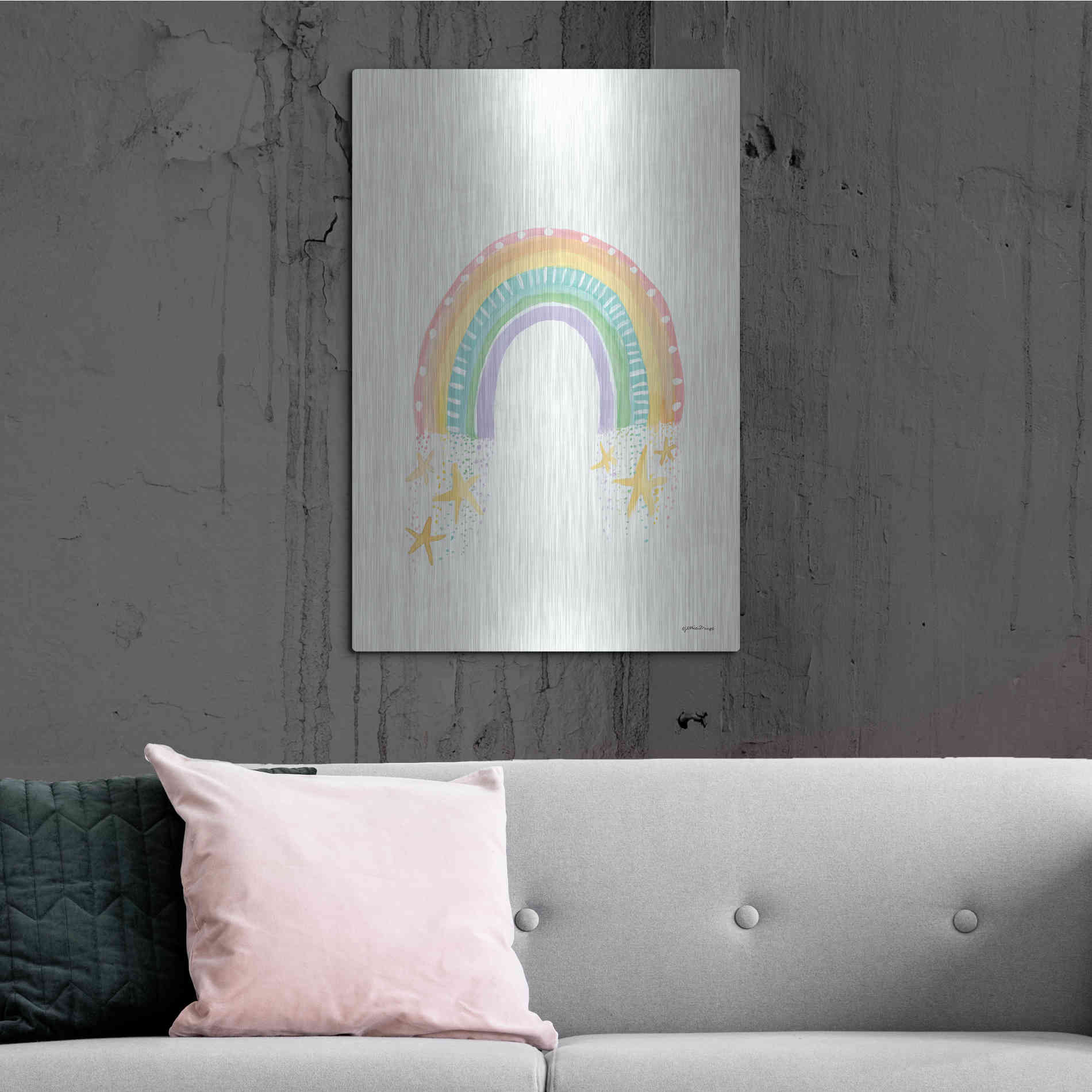 Luxe Metal Art 'Rainbow Dream' by Jessica Mingo, Metal Wall Art,24x36