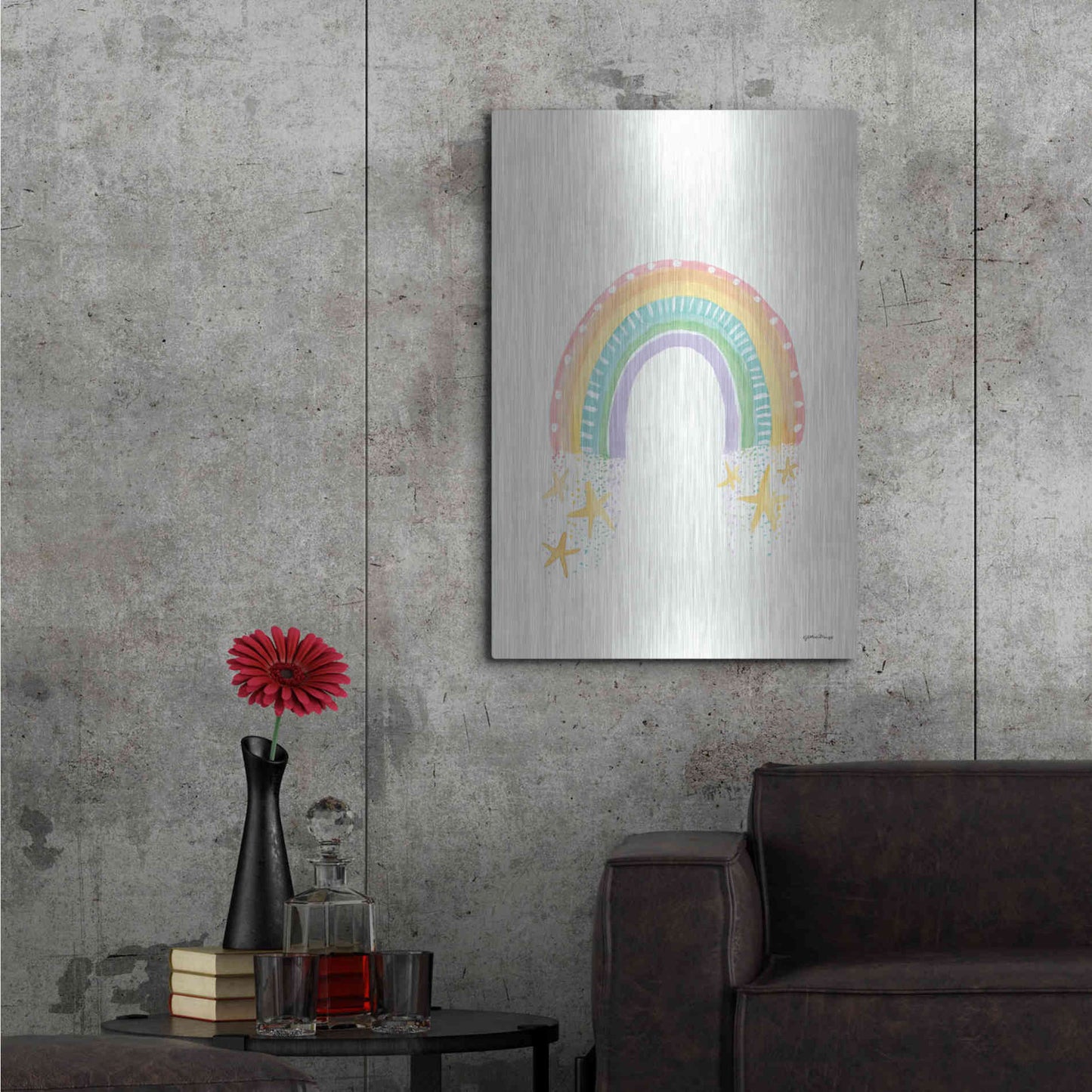 Luxe Metal Art 'Rainbow Dream' by Jessica Mingo, Metal Wall Art,24x36
