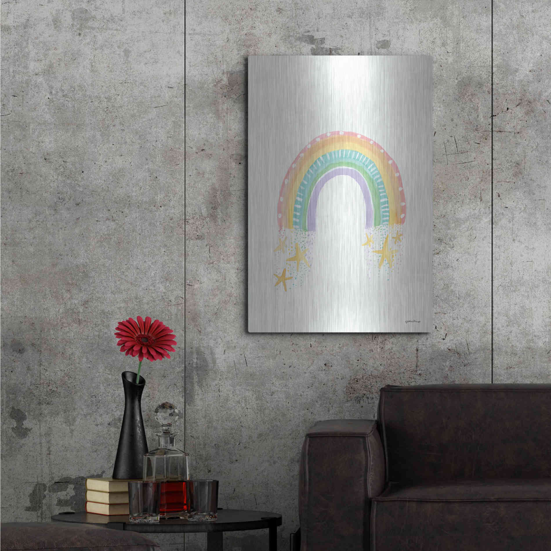 Luxe Metal Art 'Rainbow Dream' by Jessica Mingo, Metal Wall Art,24x36
