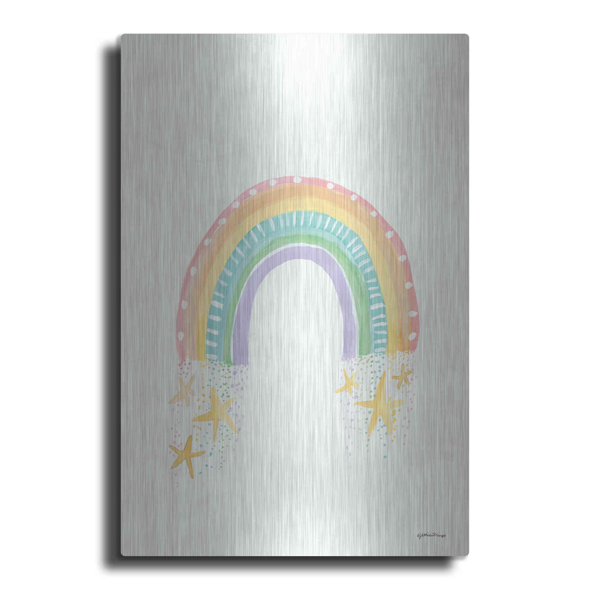 Luxe Metal Art 'Rainbow Dream' by Jessica Mingo, Metal Wall Art
