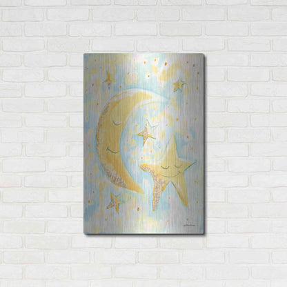 Luxe Metal Art 'Moon and Star Friends' by Jessica Mingo, Metal Wall Art,24x36