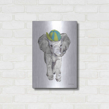 Luxe Metal Art 'Baby Elephant' by Jessica Mingo, Metal Wall Art,16x24