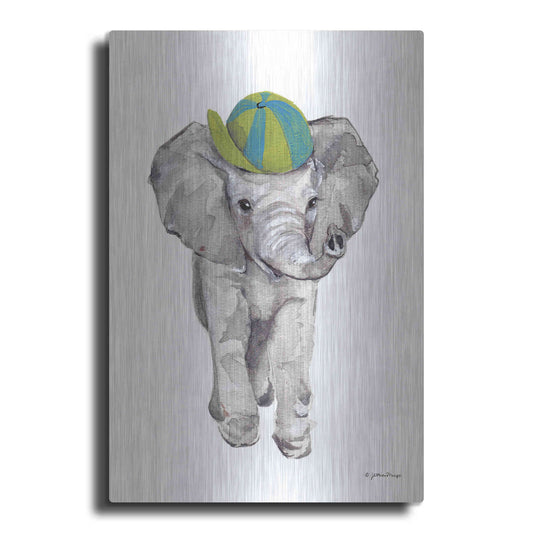 Luxe Metal Art 'Baby Elephant' by Jessica Mingo, Metal Wall Art