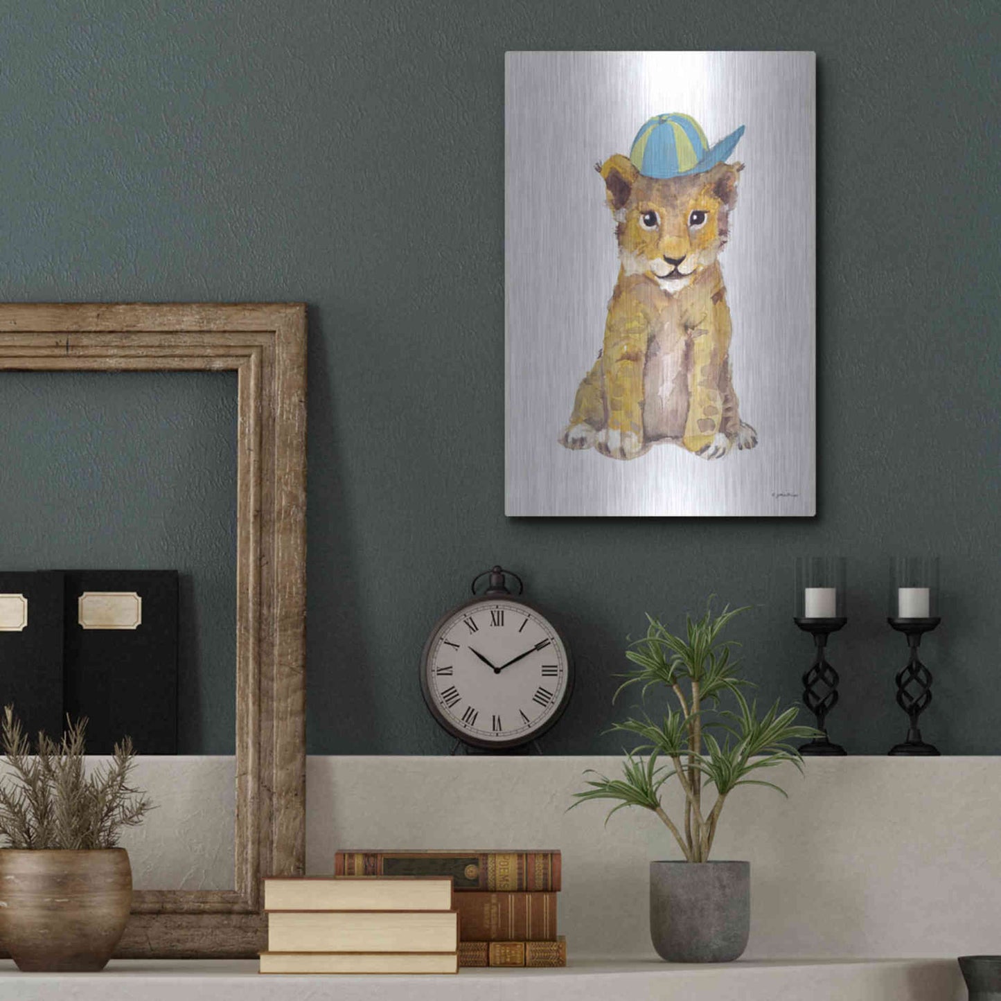 Luxe Metal Art 'Cool Cub' by Jessica Mingo, Metal Wall Art,12x16