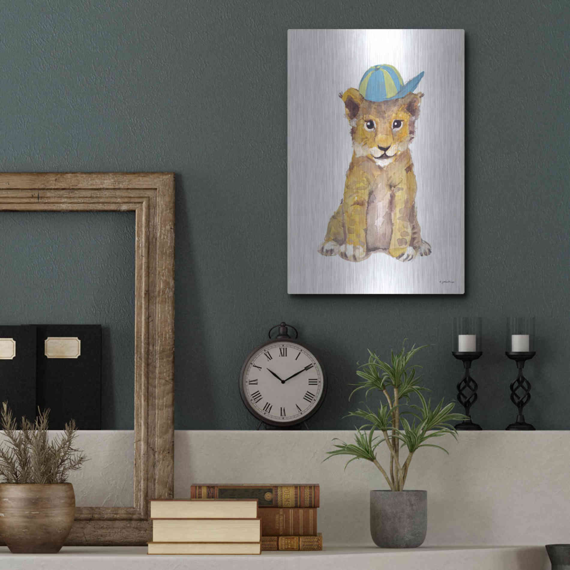 Luxe Metal Art 'Cool Cub' by Jessica Mingo, Metal Wall Art,12x16