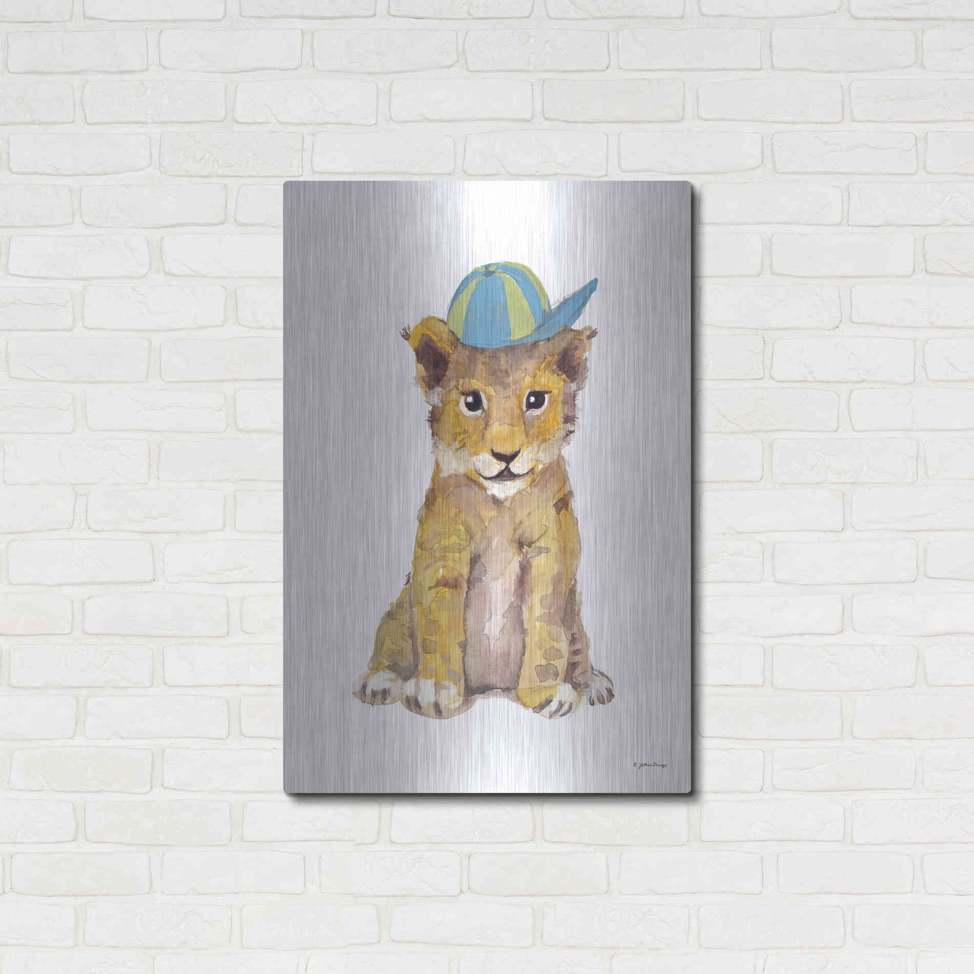 Luxe Metal Art 'Cool Cub' by Jessica Mingo, Metal Wall Art,24x36