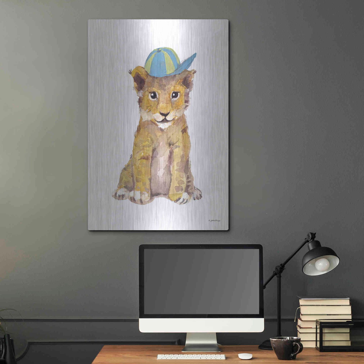 Luxe Metal Art 'Cool Cub' by Jessica Mingo, Metal Wall Art,24x36