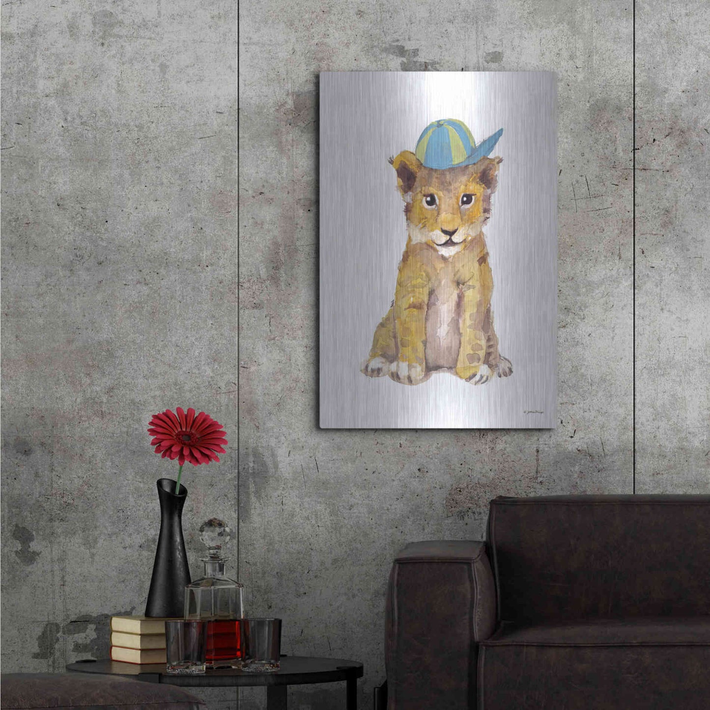 Luxe Metal Art 'Cool Cub' by Jessica Mingo, Metal Wall Art,24x36