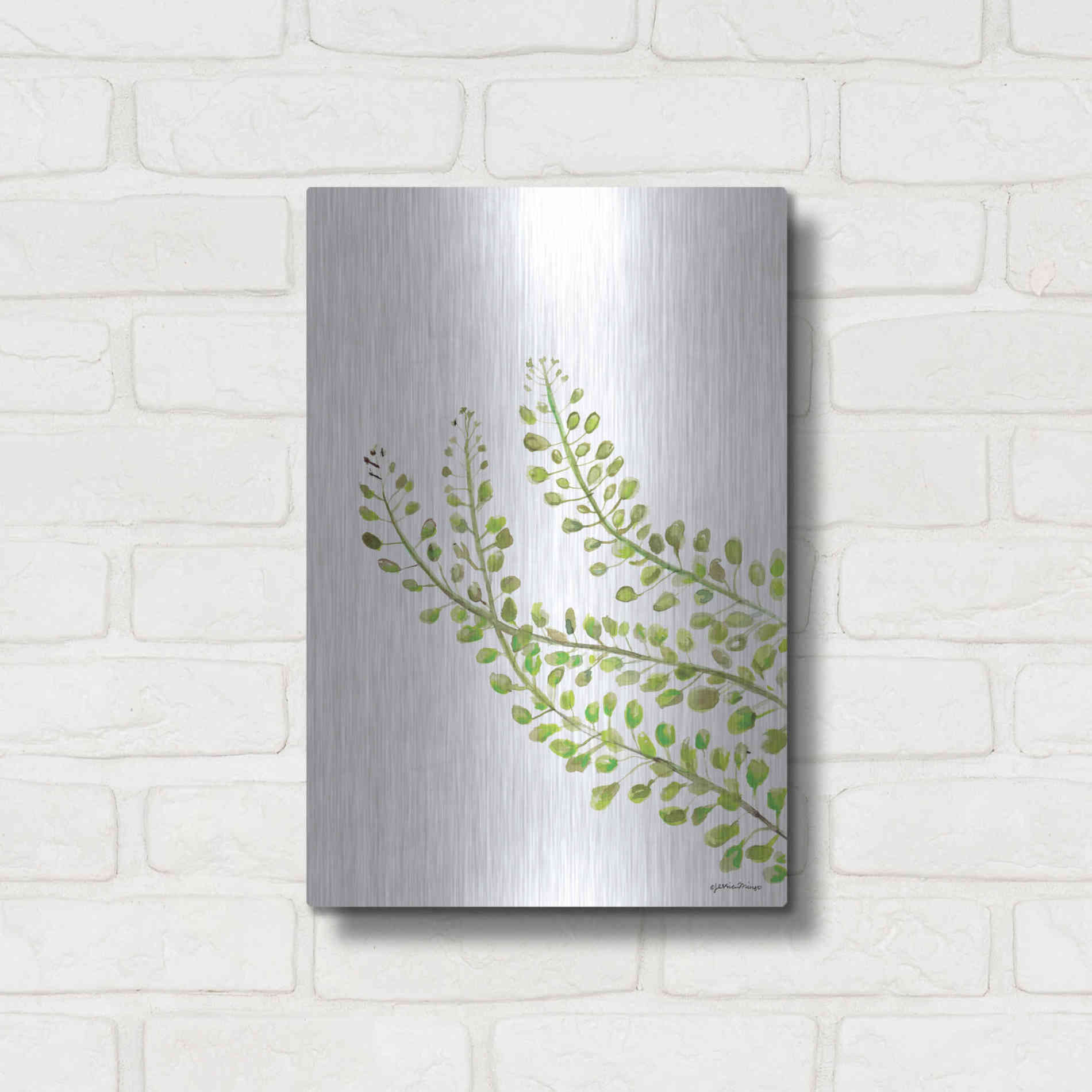 Luxe Metal Art 'Green Bliss' by Jessica Mingo, Metal Wall Art,12x16