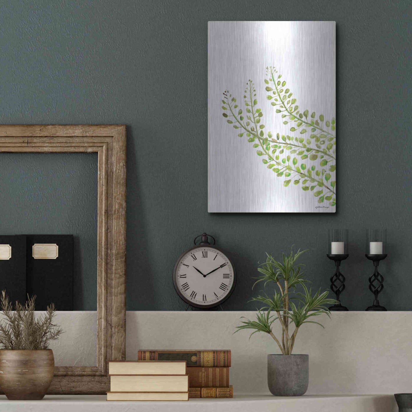 Luxe Metal Art 'Green Bliss' by Jessica Mingo, Metal Wall Art,12x16