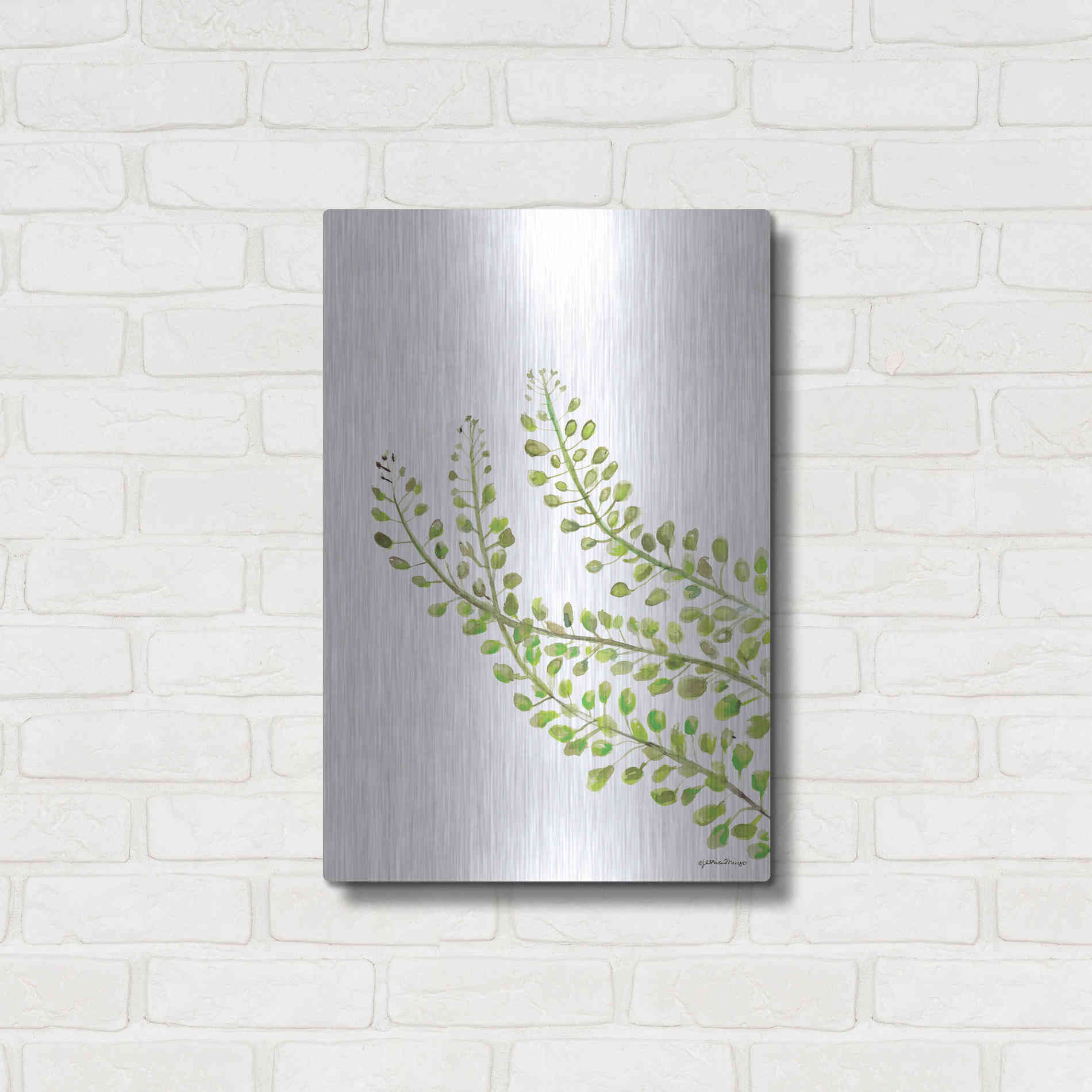 Luxe Metal Art 'Green Bliss' by Jessica Mingo, Metal Wall Art,16x24