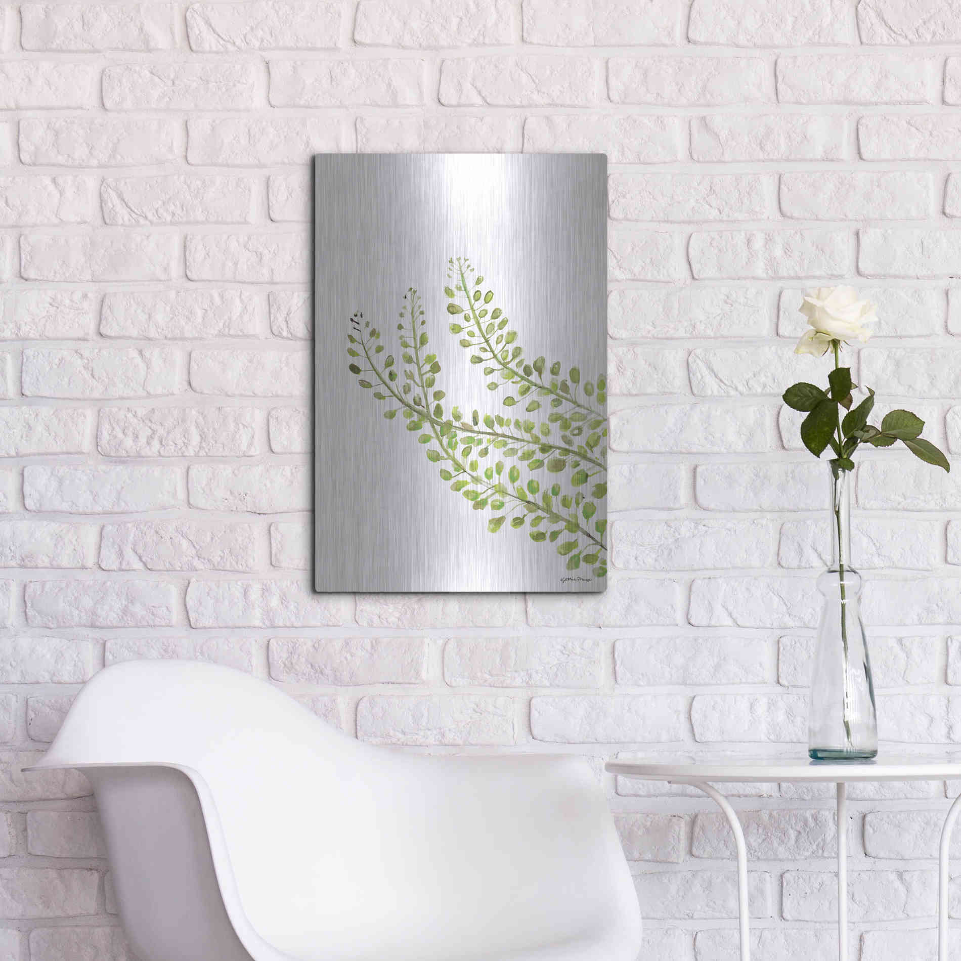 Luxe Metal Art 'Green Bliss' by Jessica Mingo, Metal Wall Art,16x24