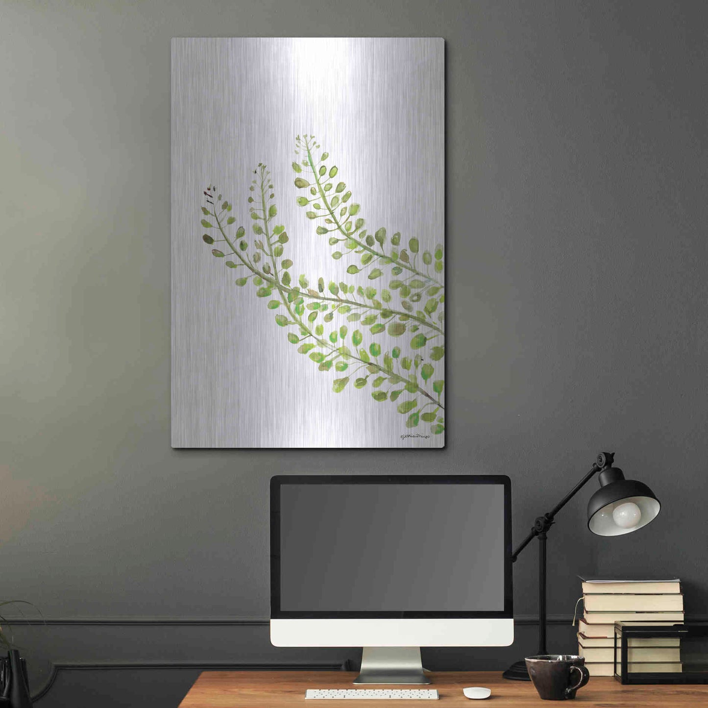 Luxe Metal Art 'Green Bliss' by Jessica Mingo, Metal Wall Art,24x36