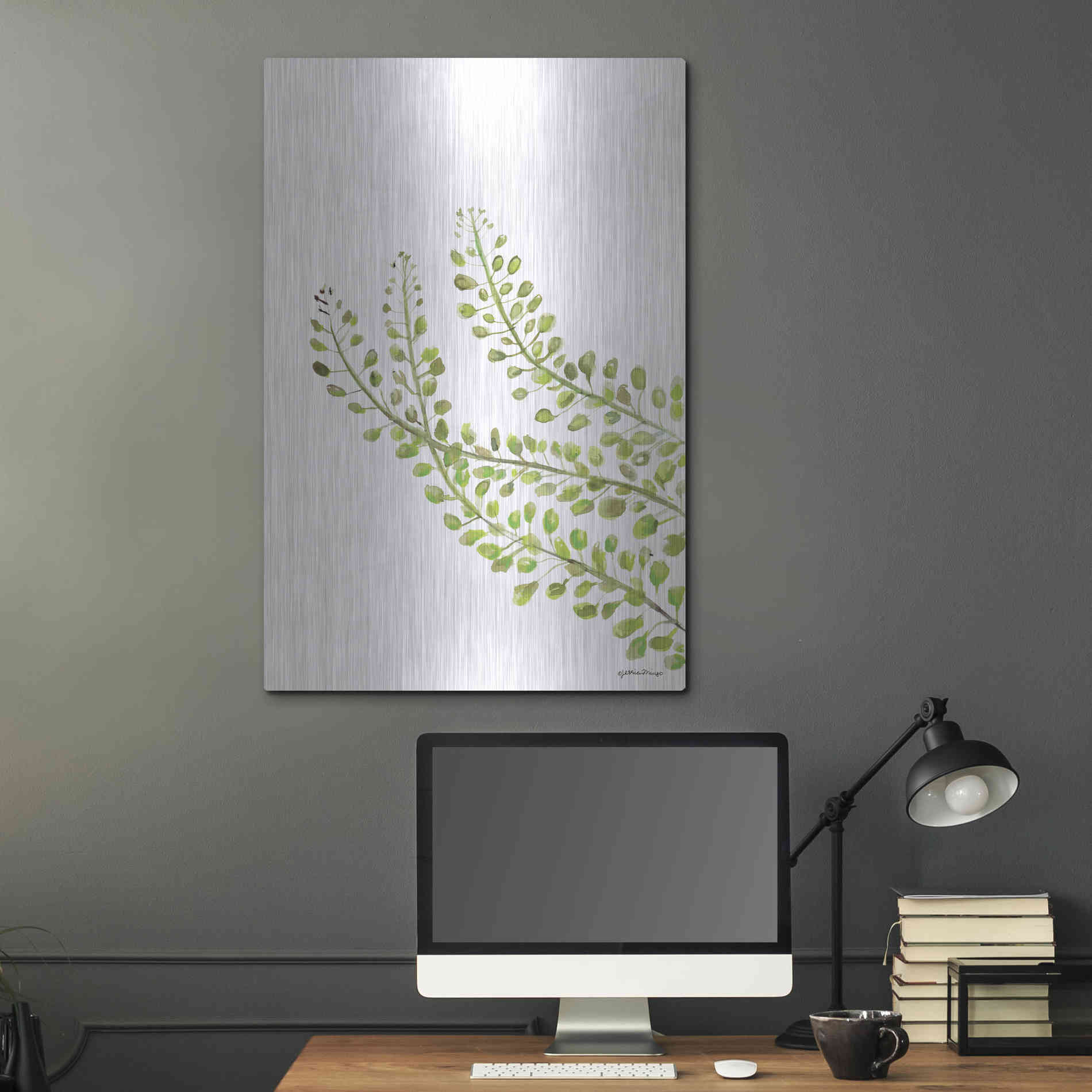 Luxe Metal Art 'Green Bliss' by Jessica Mingo, Metal Wall Art,24x36