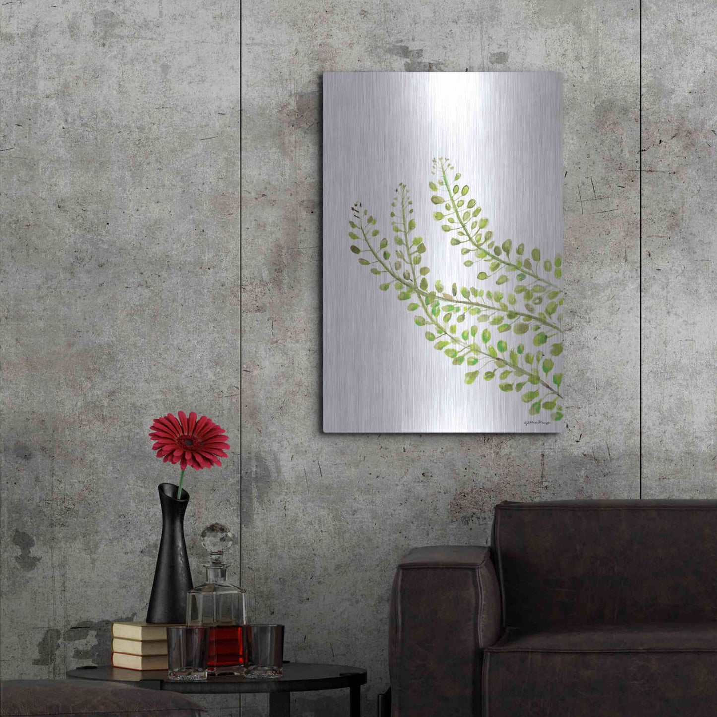 Luxe Metal Art 'Green Bliss' by Jessica Mingo, Metal Wall Art,24x36