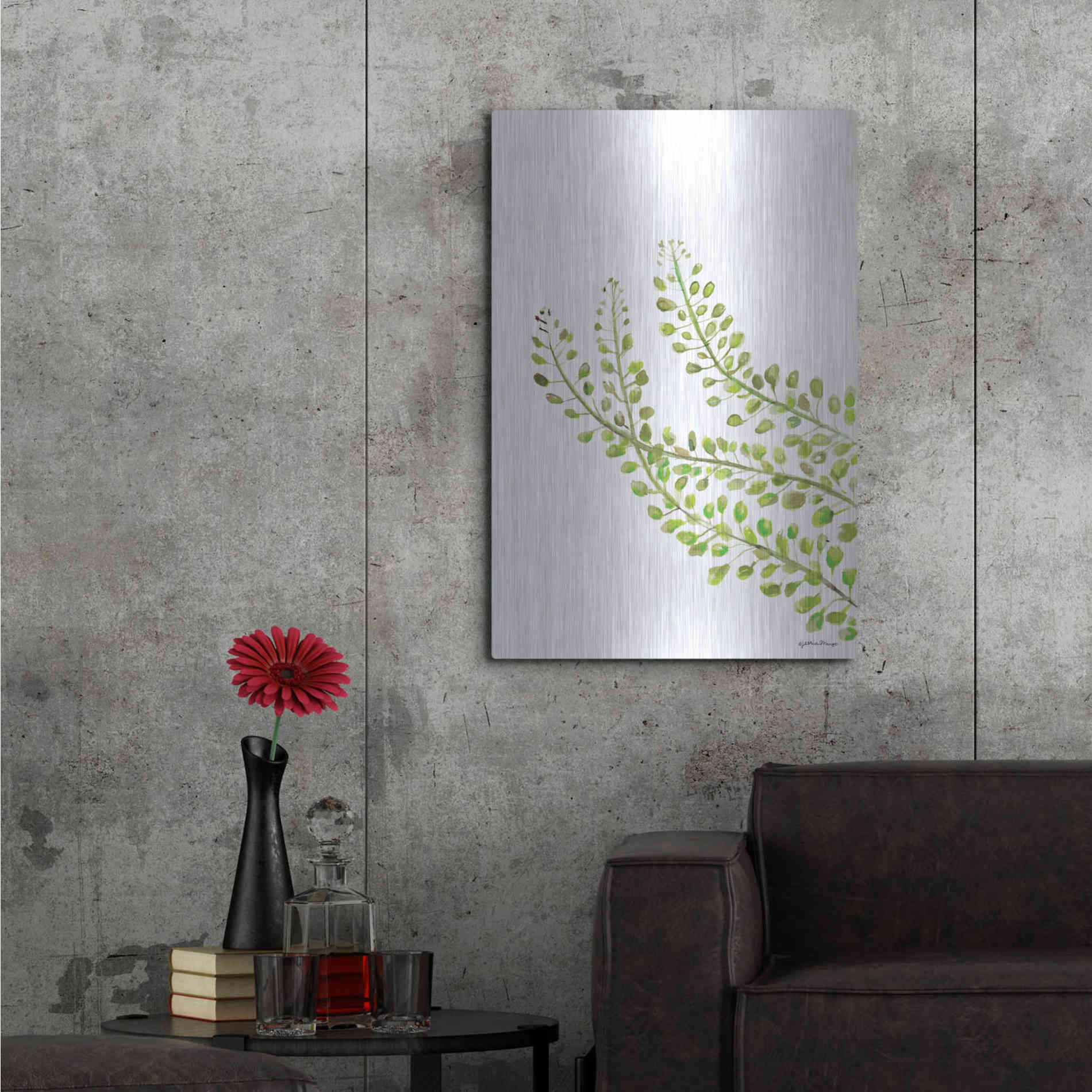 Luxe Metal Art 'Green Bliss' by Jessica Mingo, Metal Wall Art,24x36