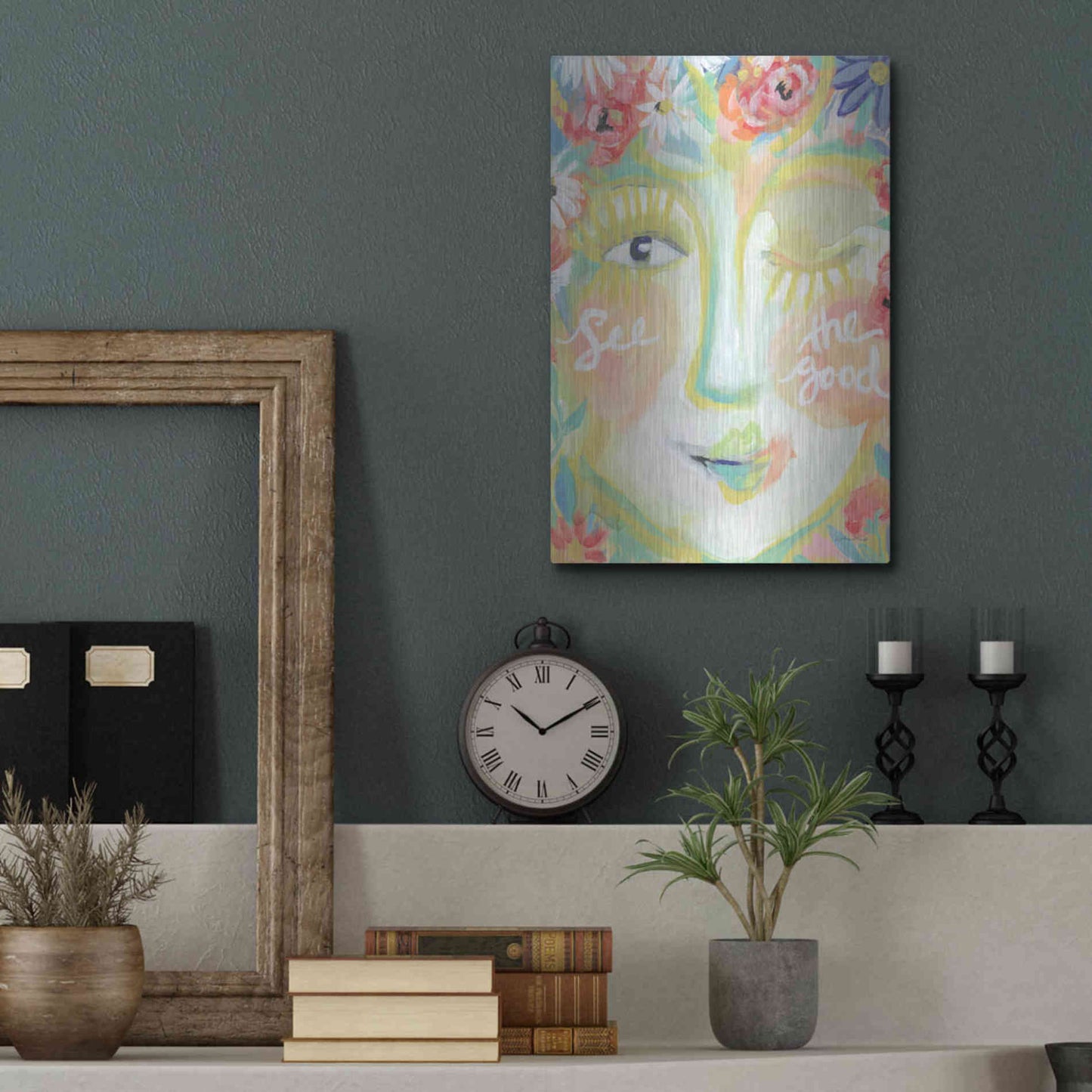 Luxe Metal Art 'See the Good' by Jessica Mingo, Metal Wall Art,12x16